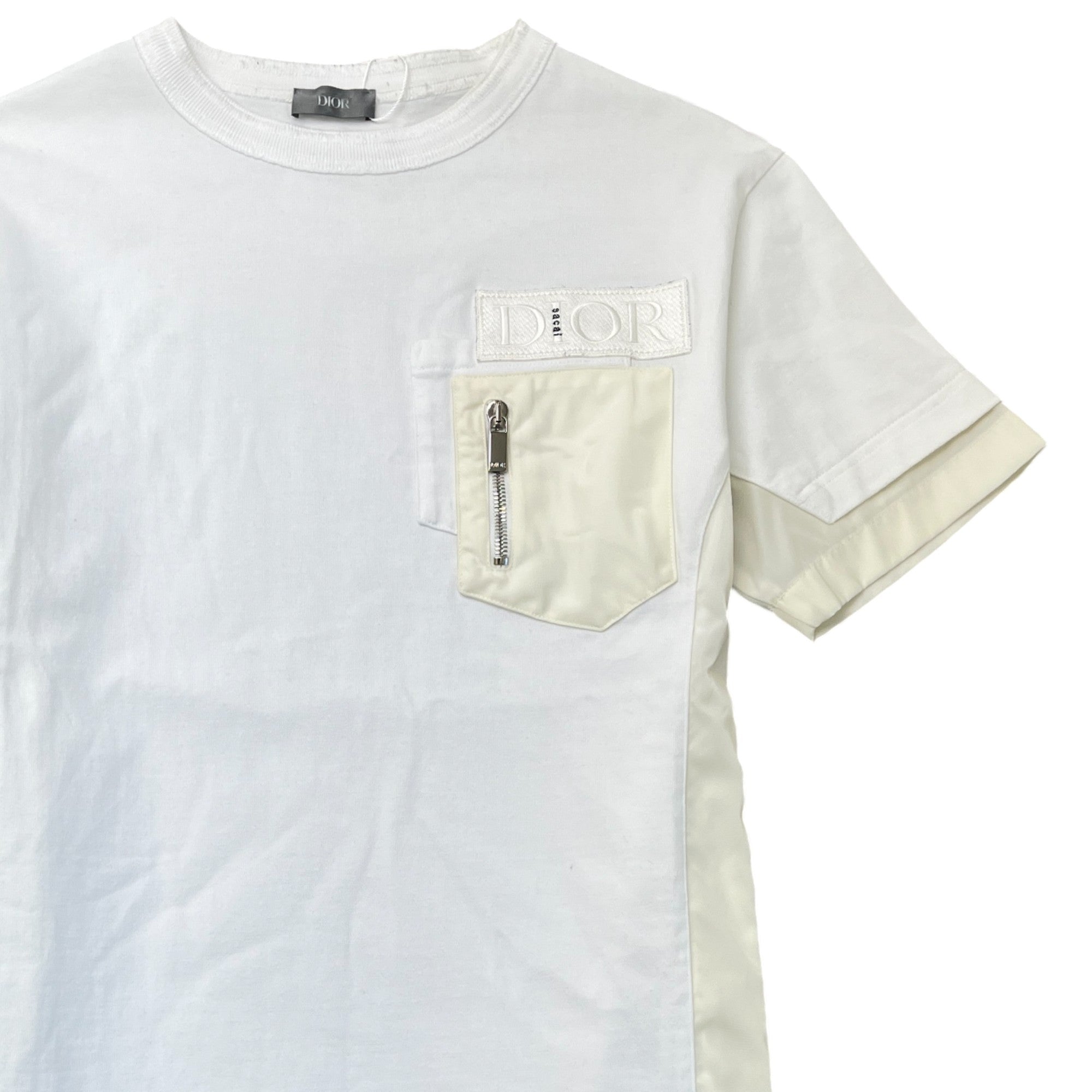Men's Embroidered Logo T-Shirt White Size XS
