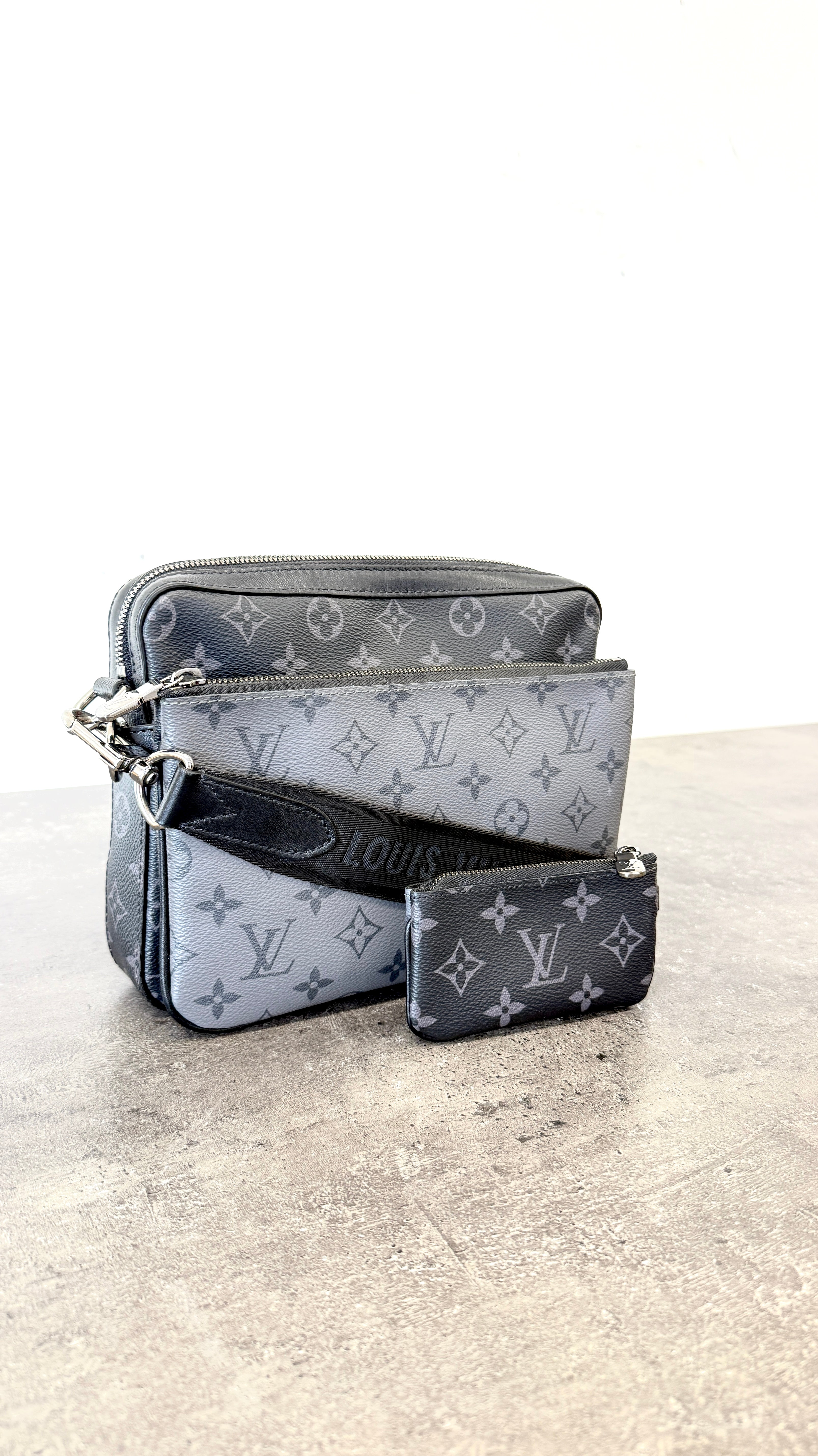 Men's Monogram Eclipse Trio Messenger Bag Black