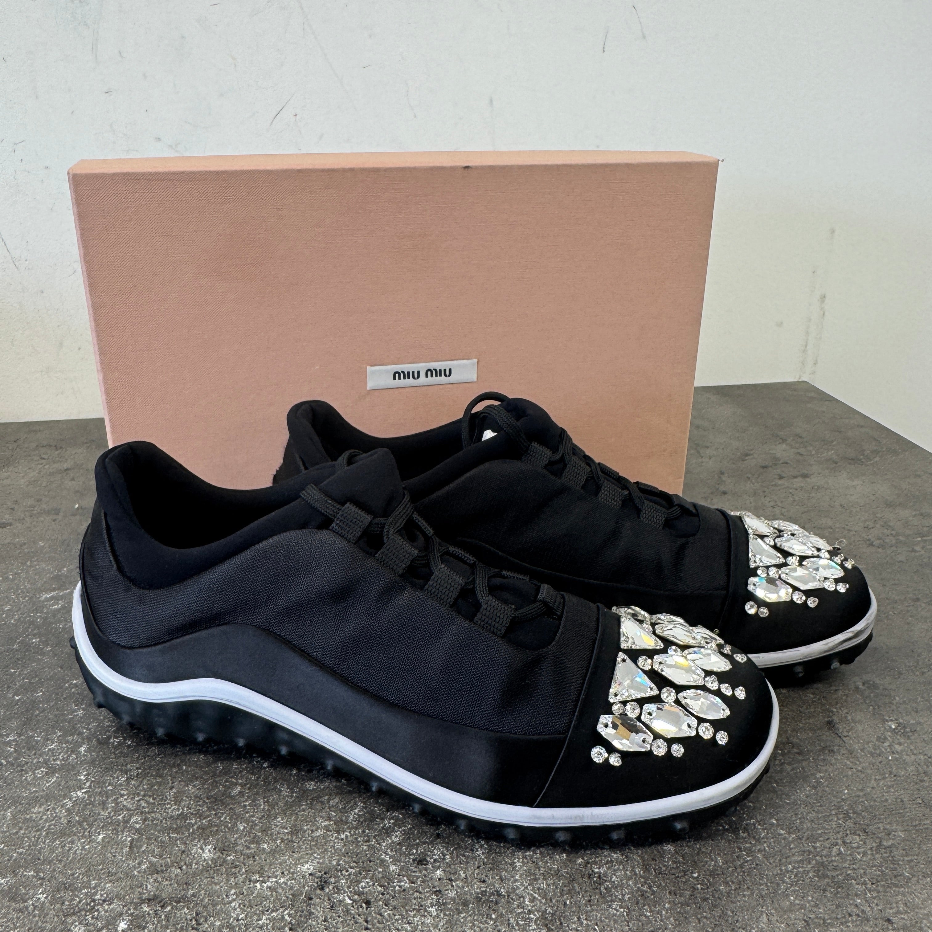 Women's Ghent Rhinestone Toe Cap Low Trainers Black Size EU 39.5 / UK 6.5
