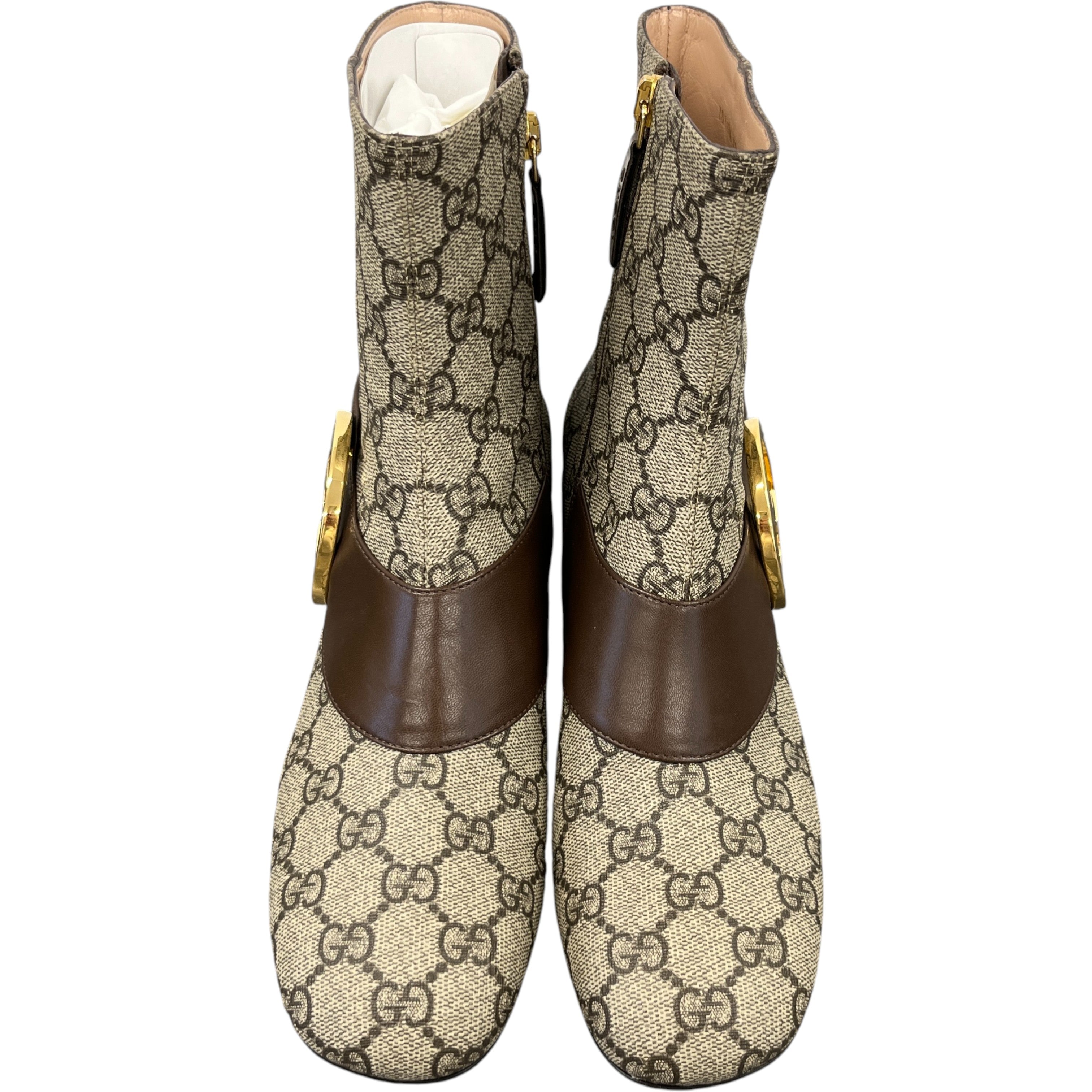 Women's Gg Supreme Ankle Boots Beige Size EU 37 / UK 4