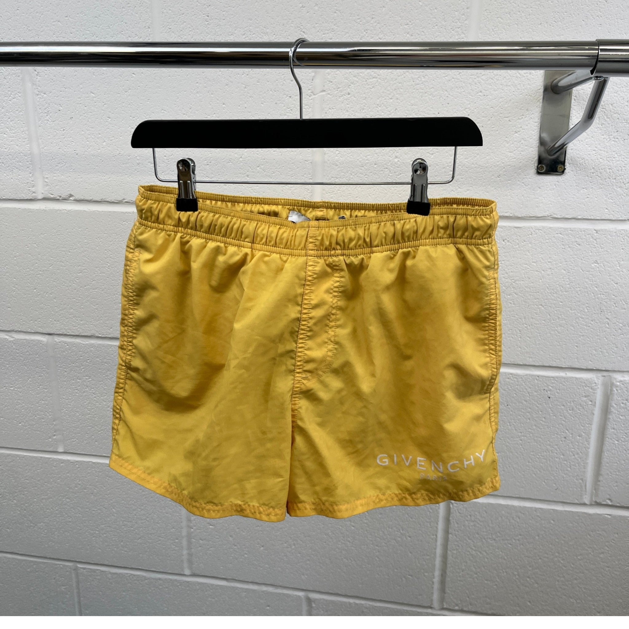 Men's Logo Print Swim Shorts Yellow Size L