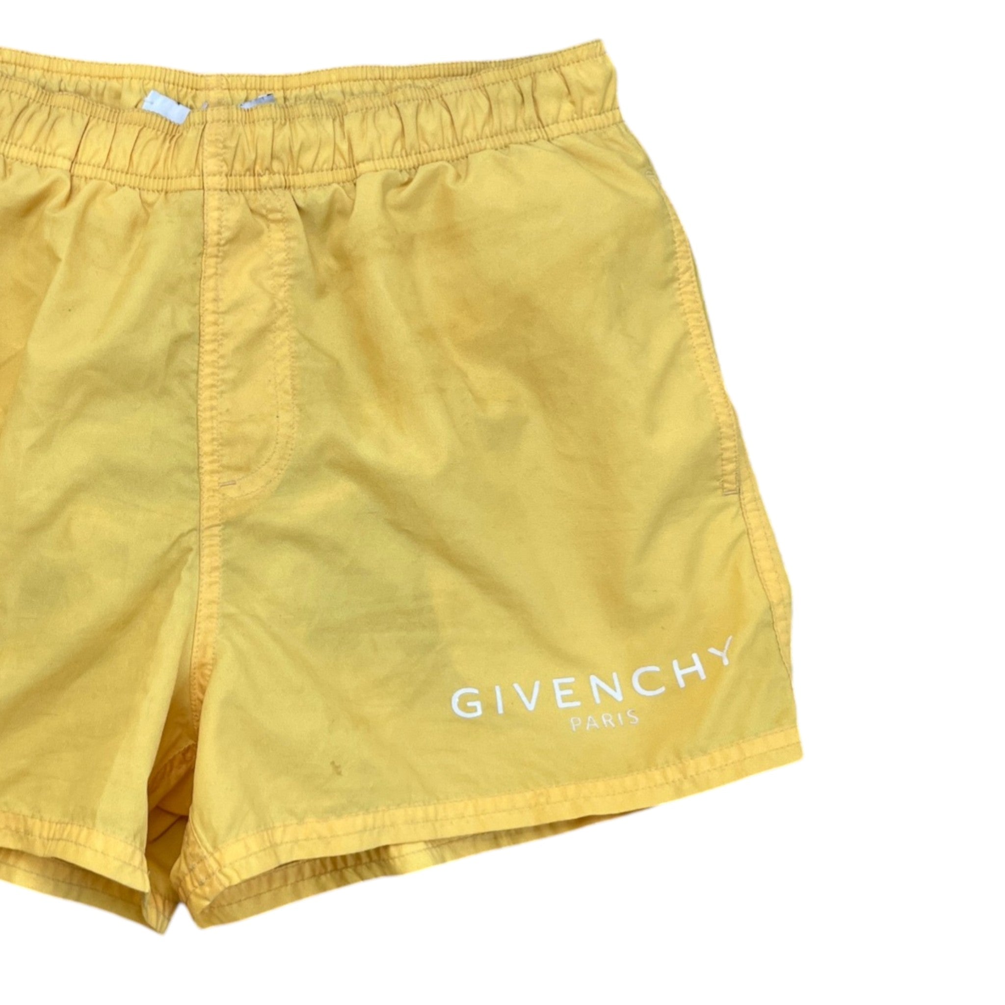 Men's Logo Print Swim Shorts Yellow Size L
