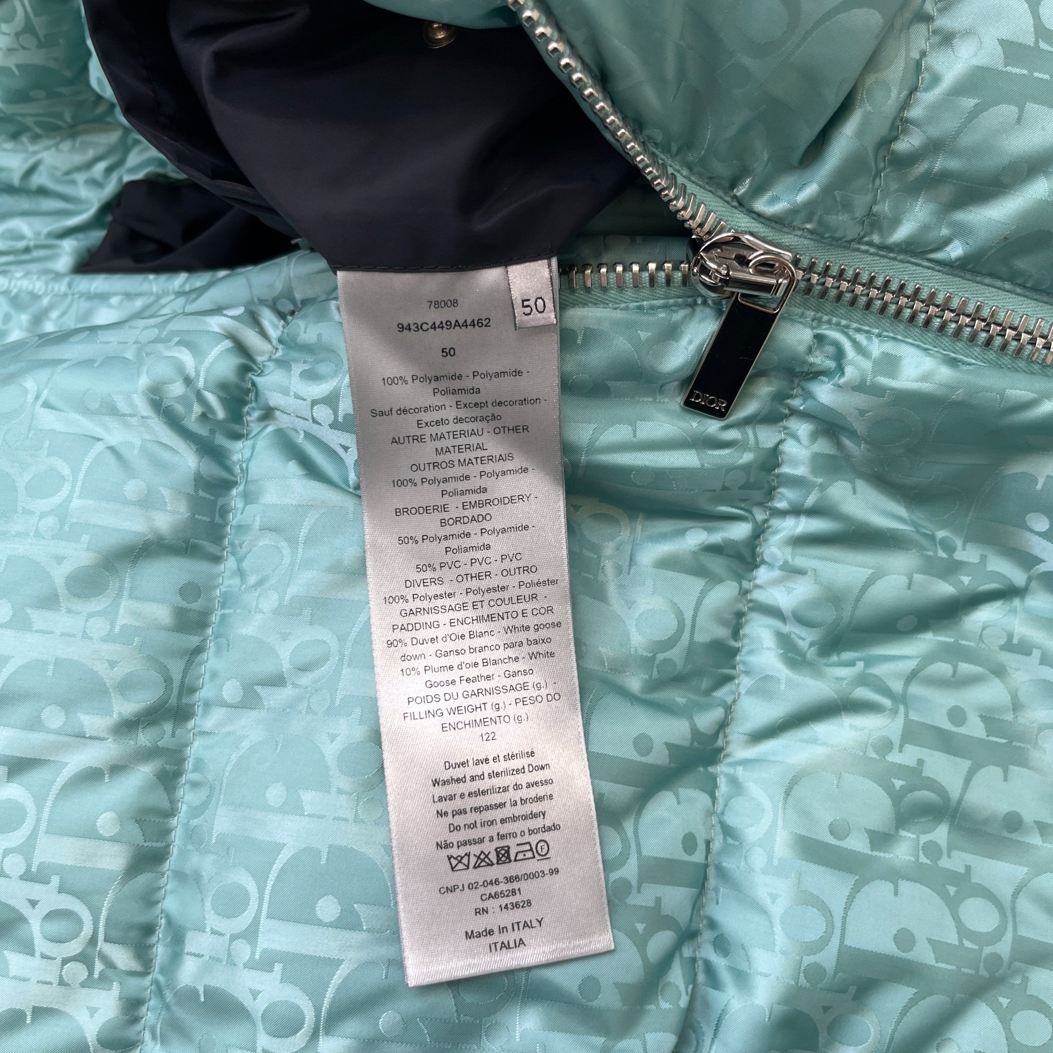 Men's Oblique Technical Down Jacket Green Size IT 50 / L