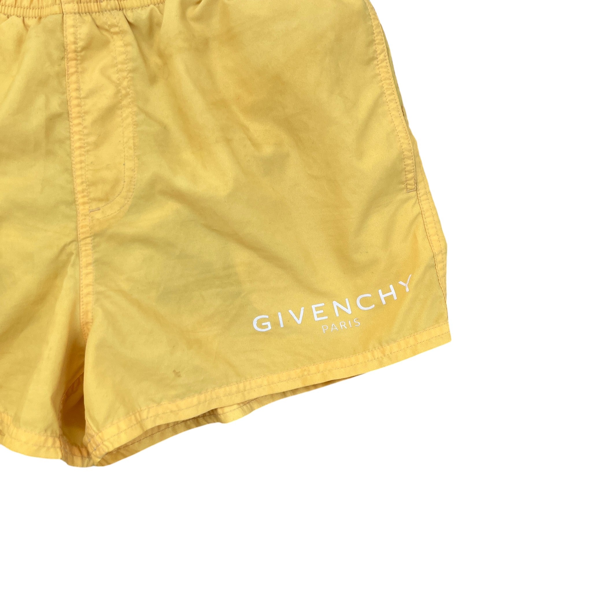Men's Logo Print Swim Shorts Yellow Size L