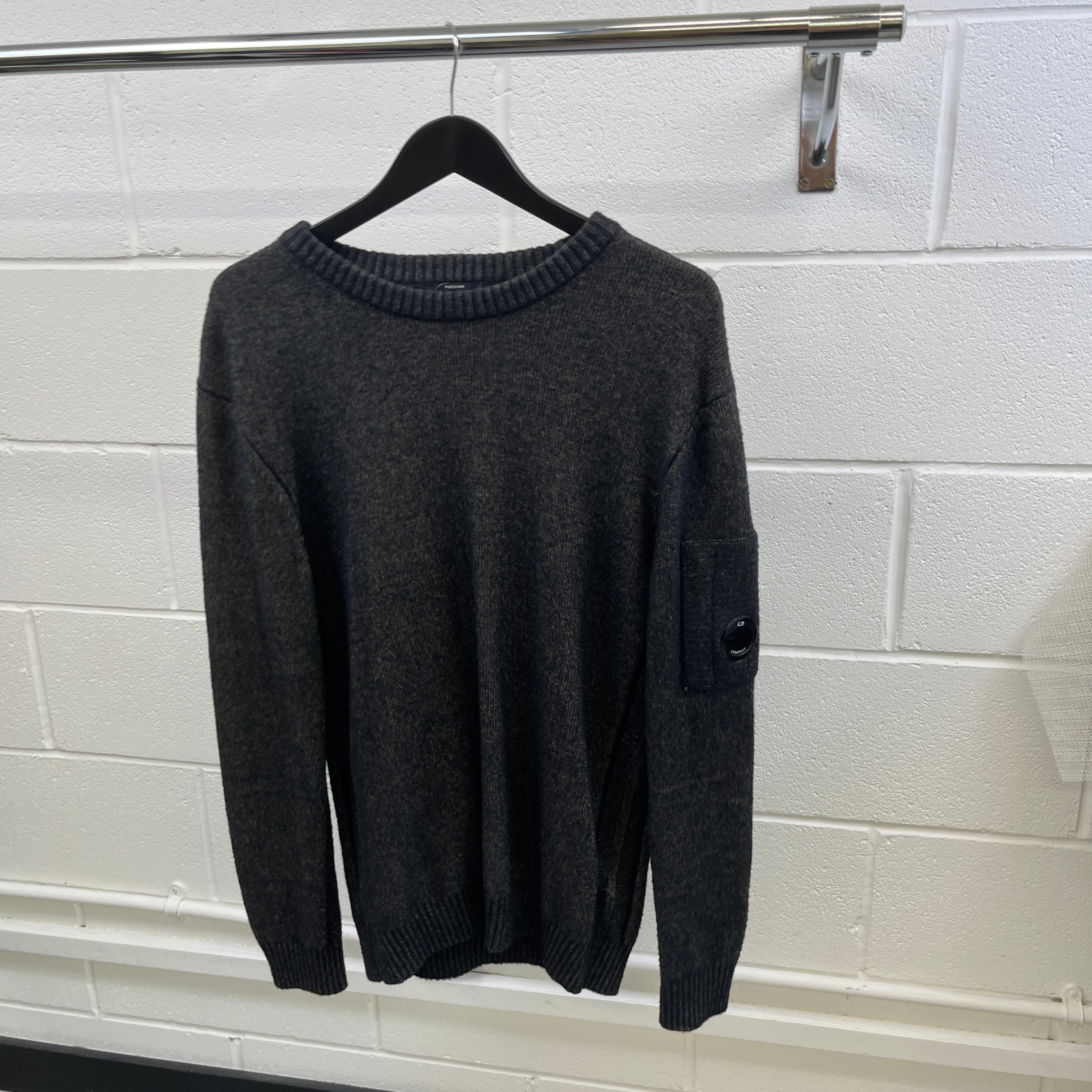 Men's Fleece Knit Signature Lens Jumper Grey Size IT 52 / UK XL