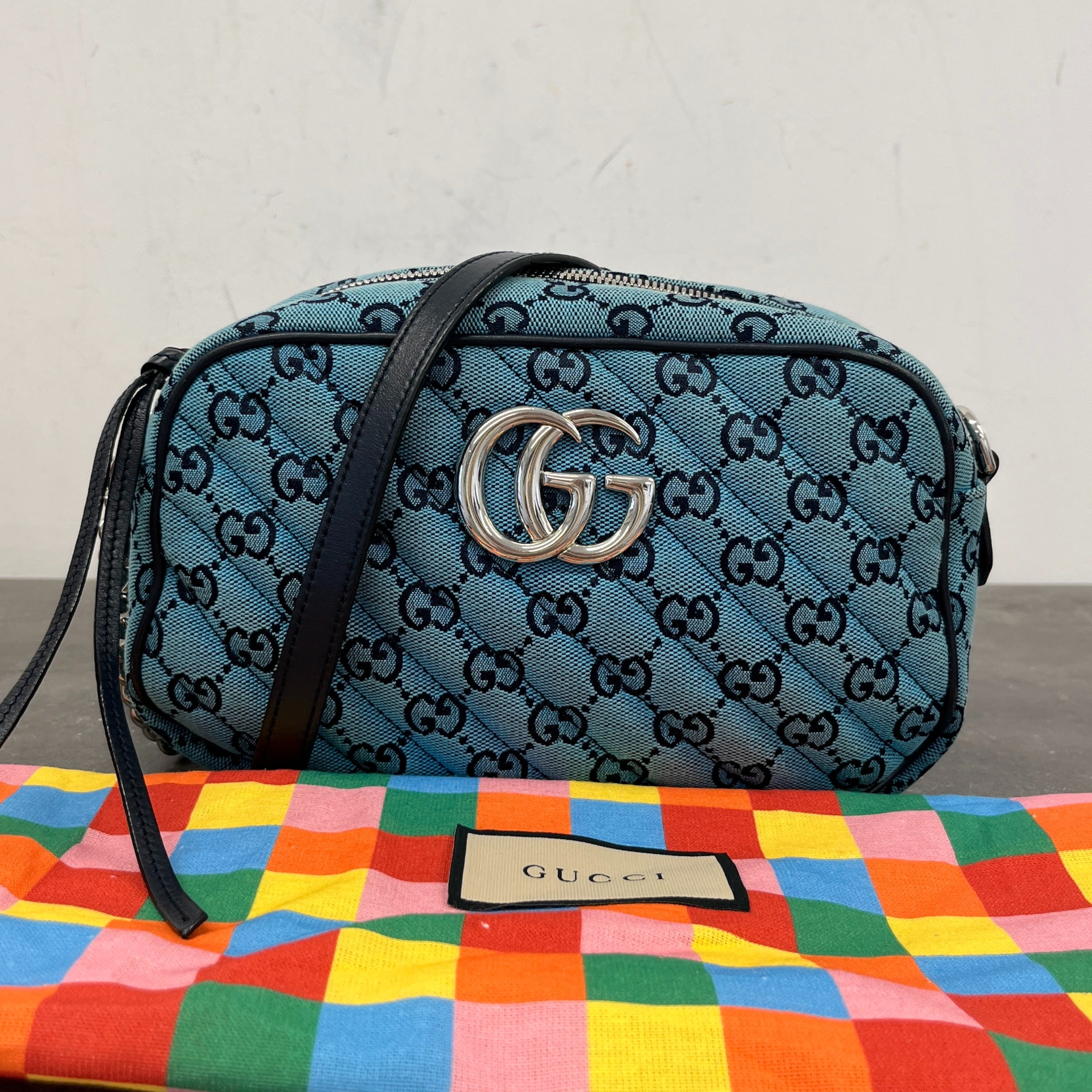 Women's Gg Marmont Camera Bag Blue