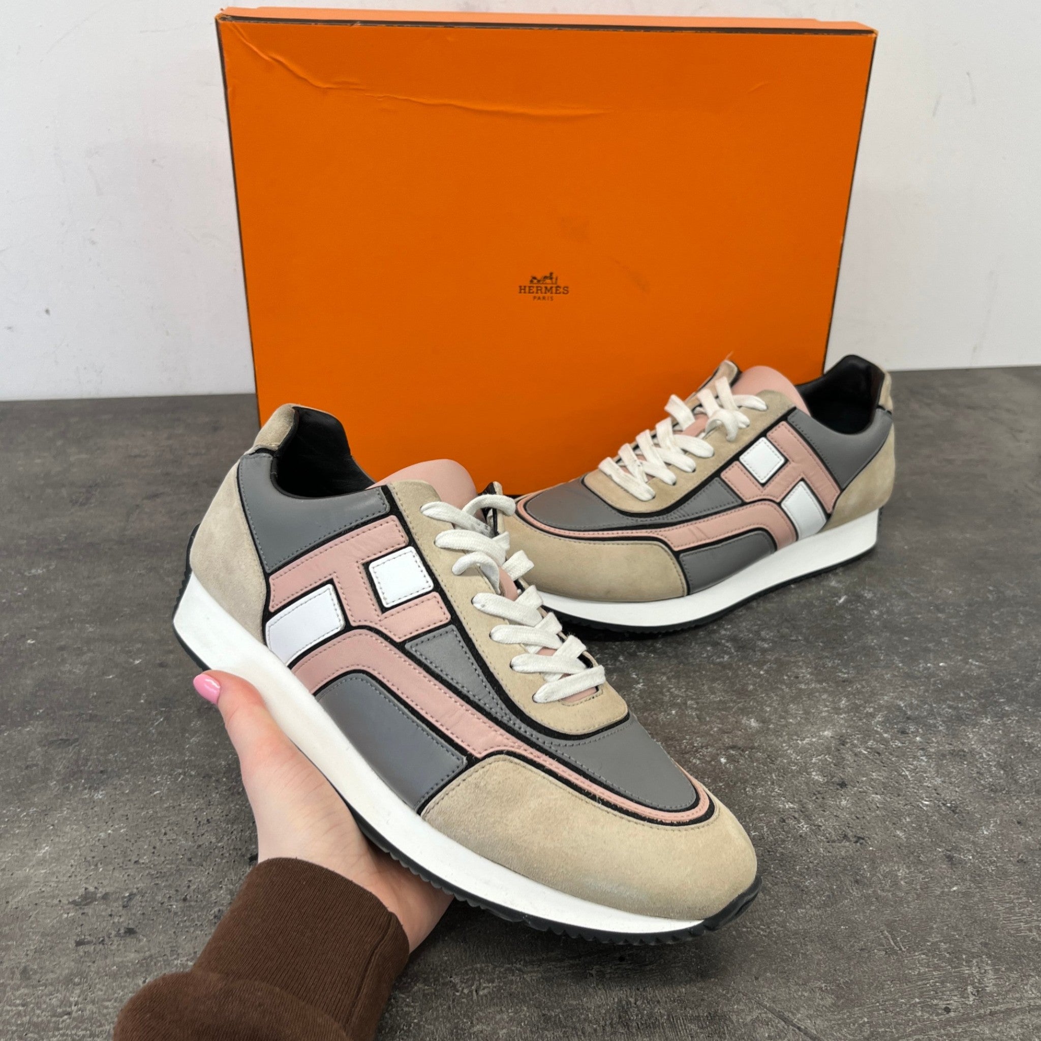Men's Hogan Low Trainers Beige Size EU 41 / UK 7