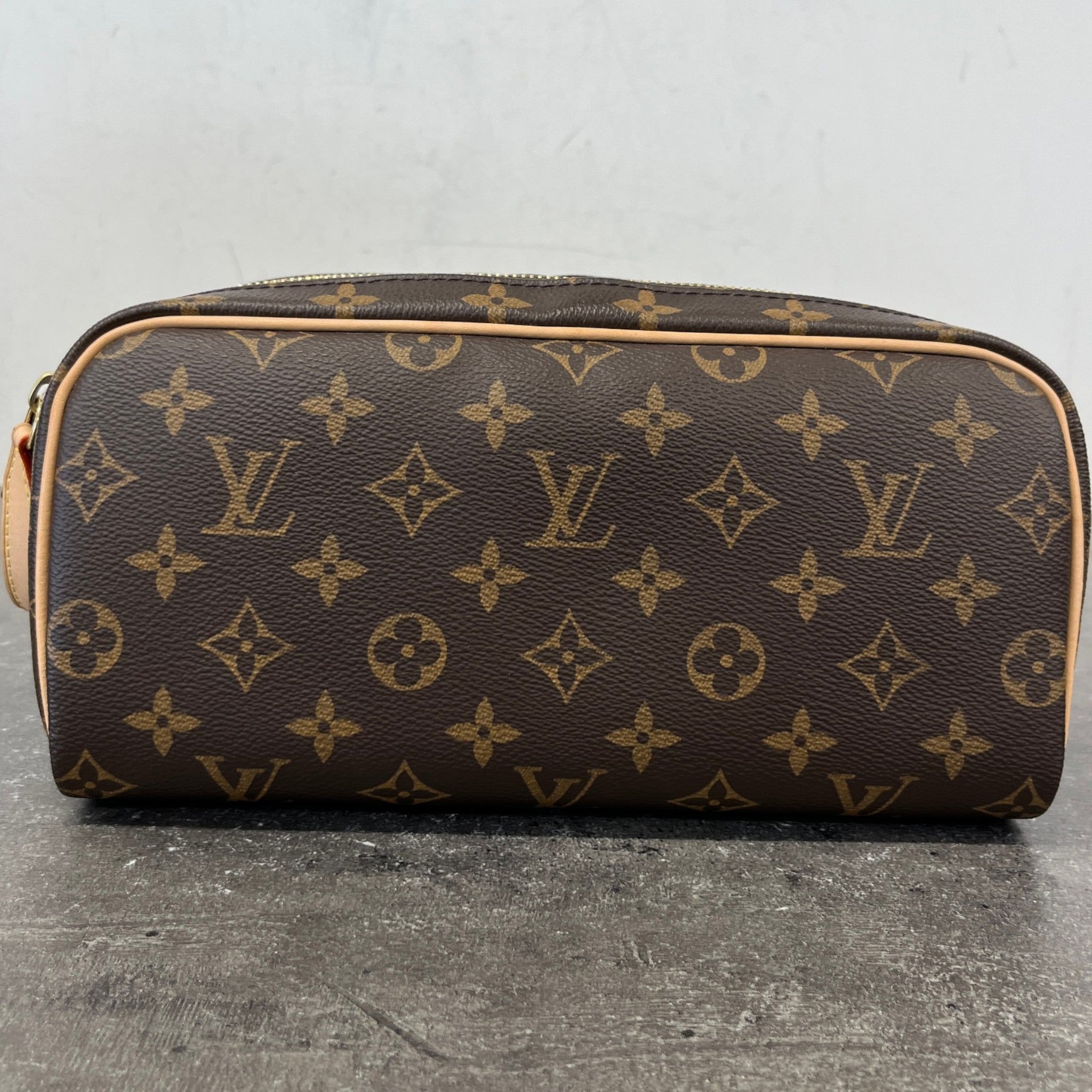 Men's Monogram Dopp Kit Toiletry Bag Brown