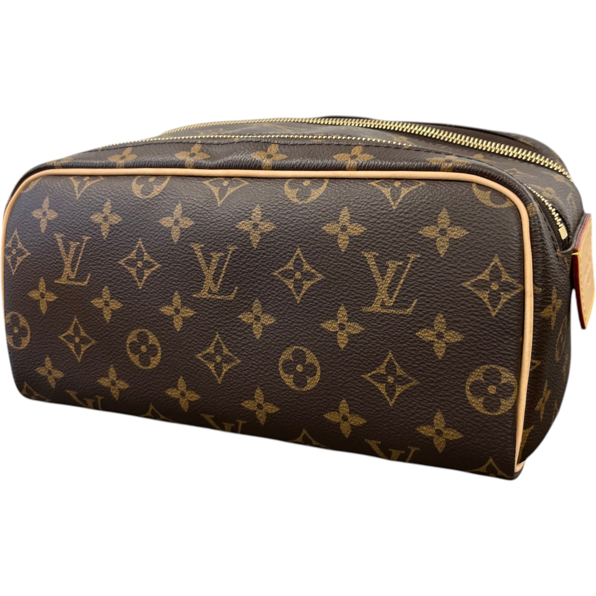 Men's Monogram Dopp Kit Toiletry Bag Brown