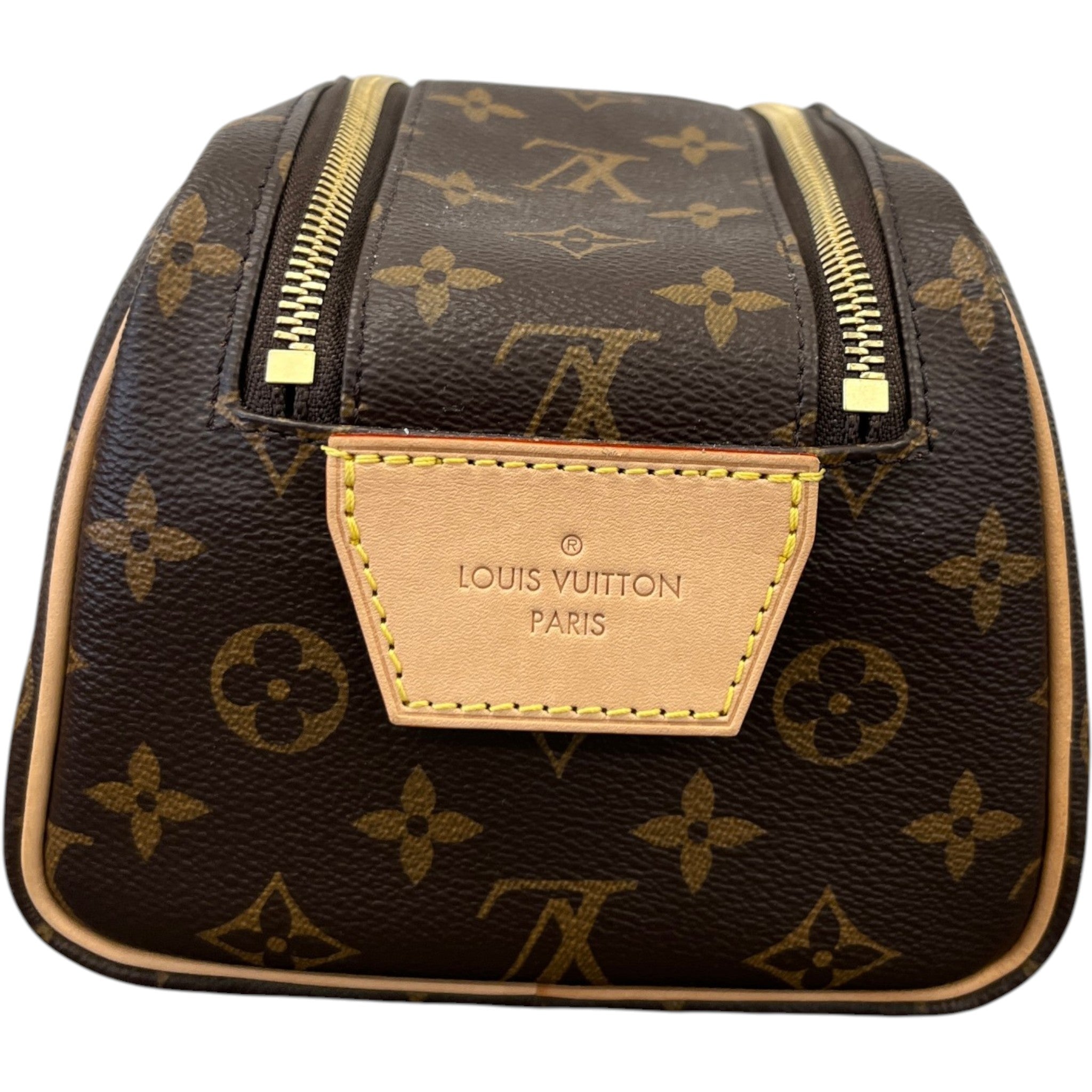 Men's Monogram Dopp Kit Toiletry Bag Brown