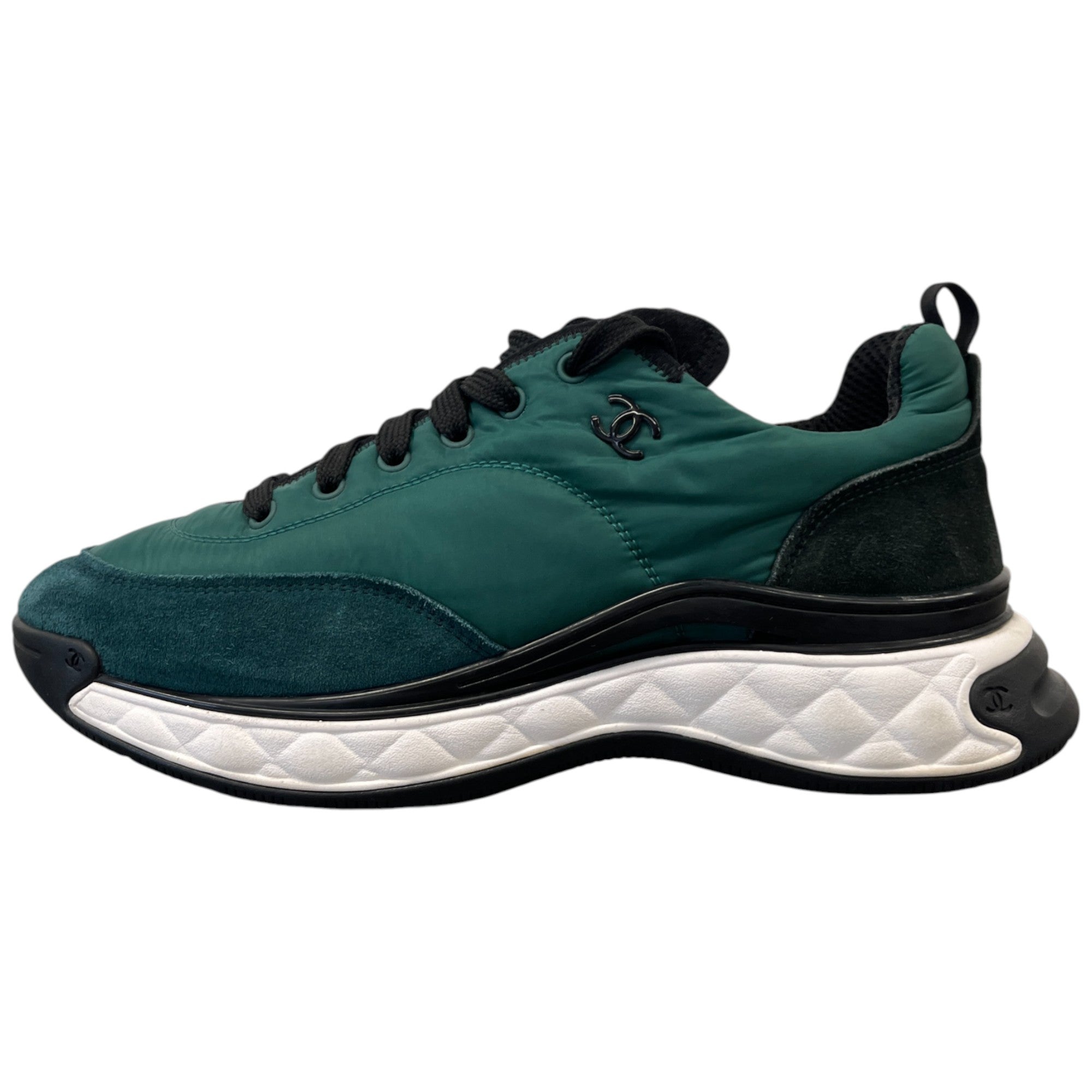 Men's Cc Quilted Runner Low Trainers Green Size EU 43 / UK 9