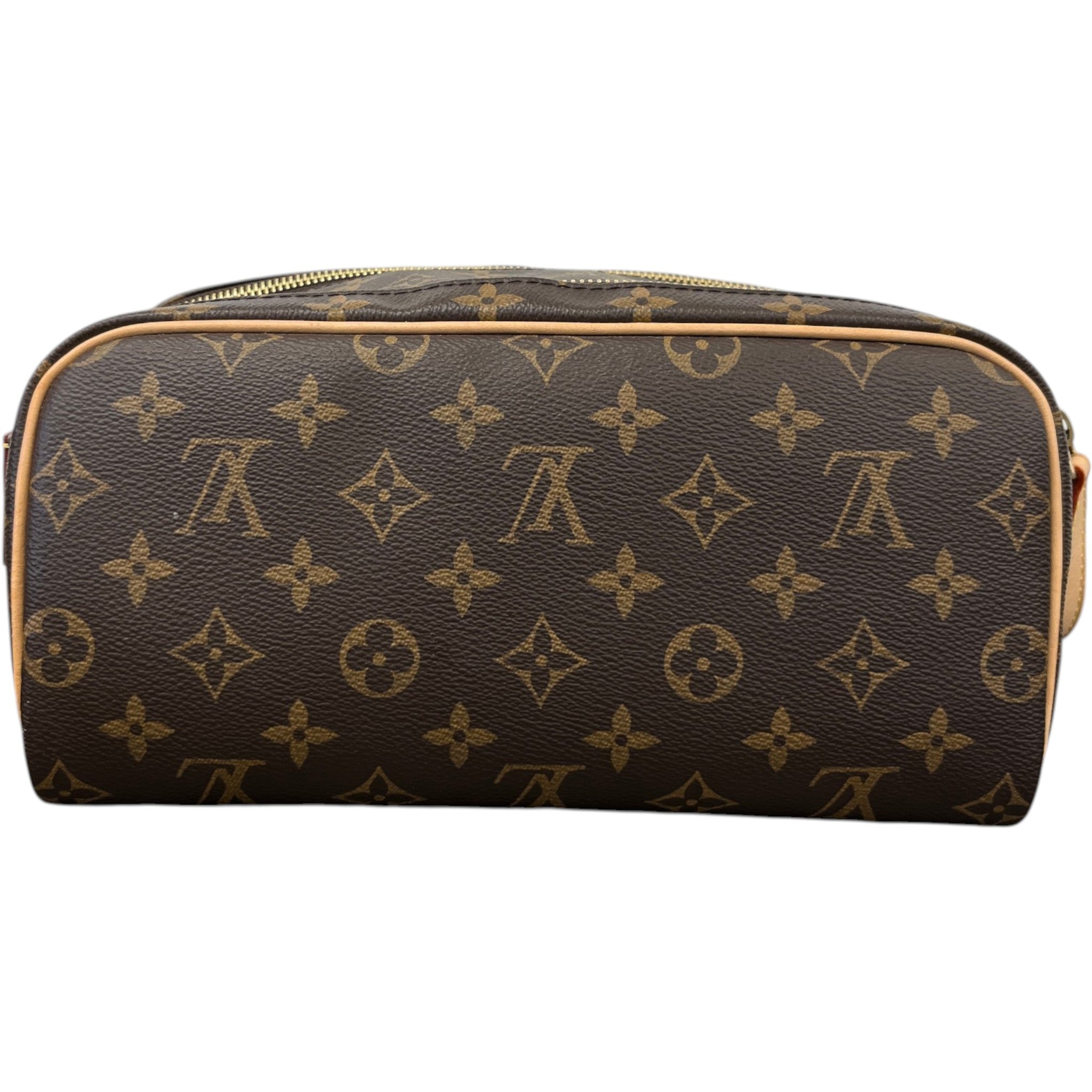 Men's Monogram Dopp Kit Toiletry Bag Brown