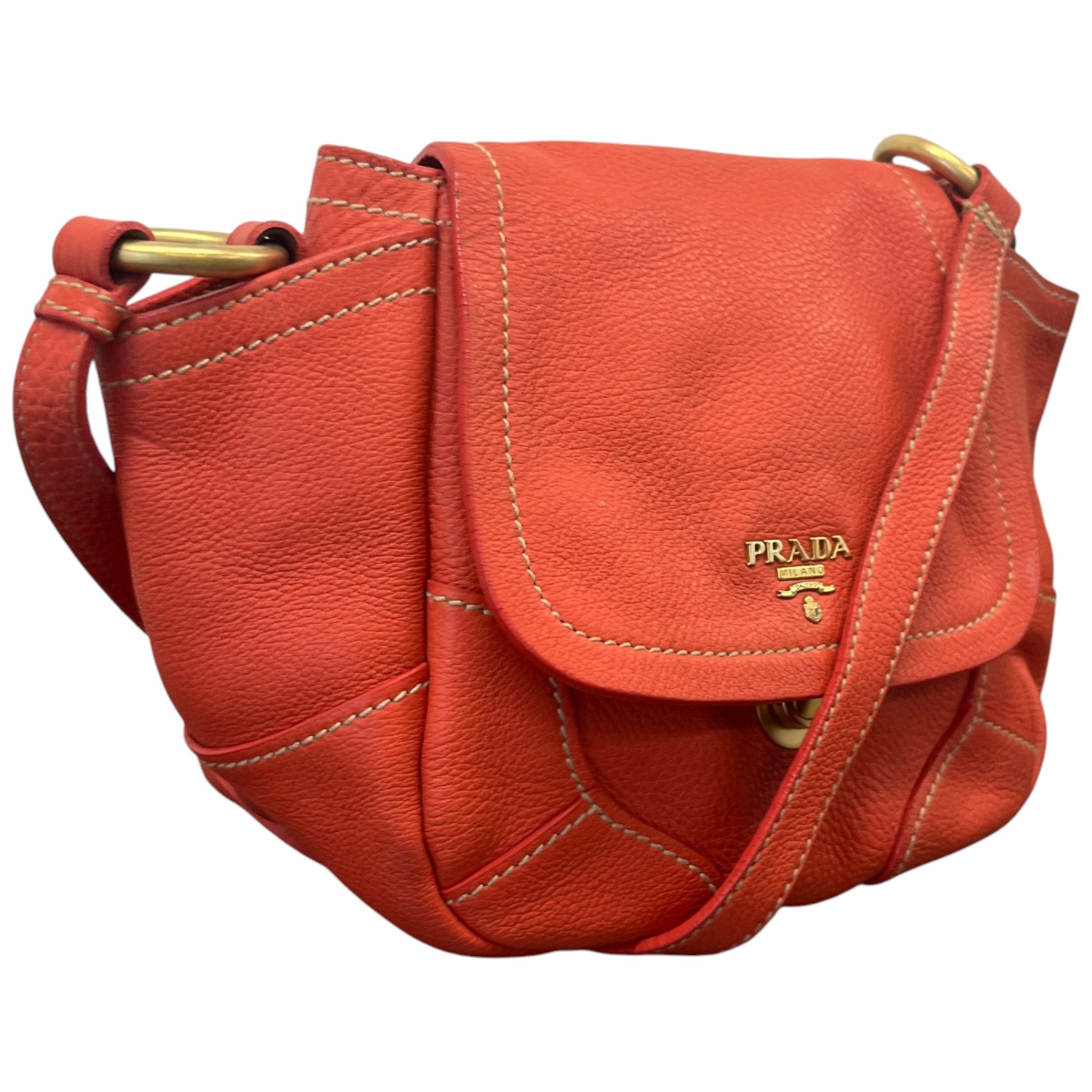 Women's Vitello Daino Crossbody Bag Orange