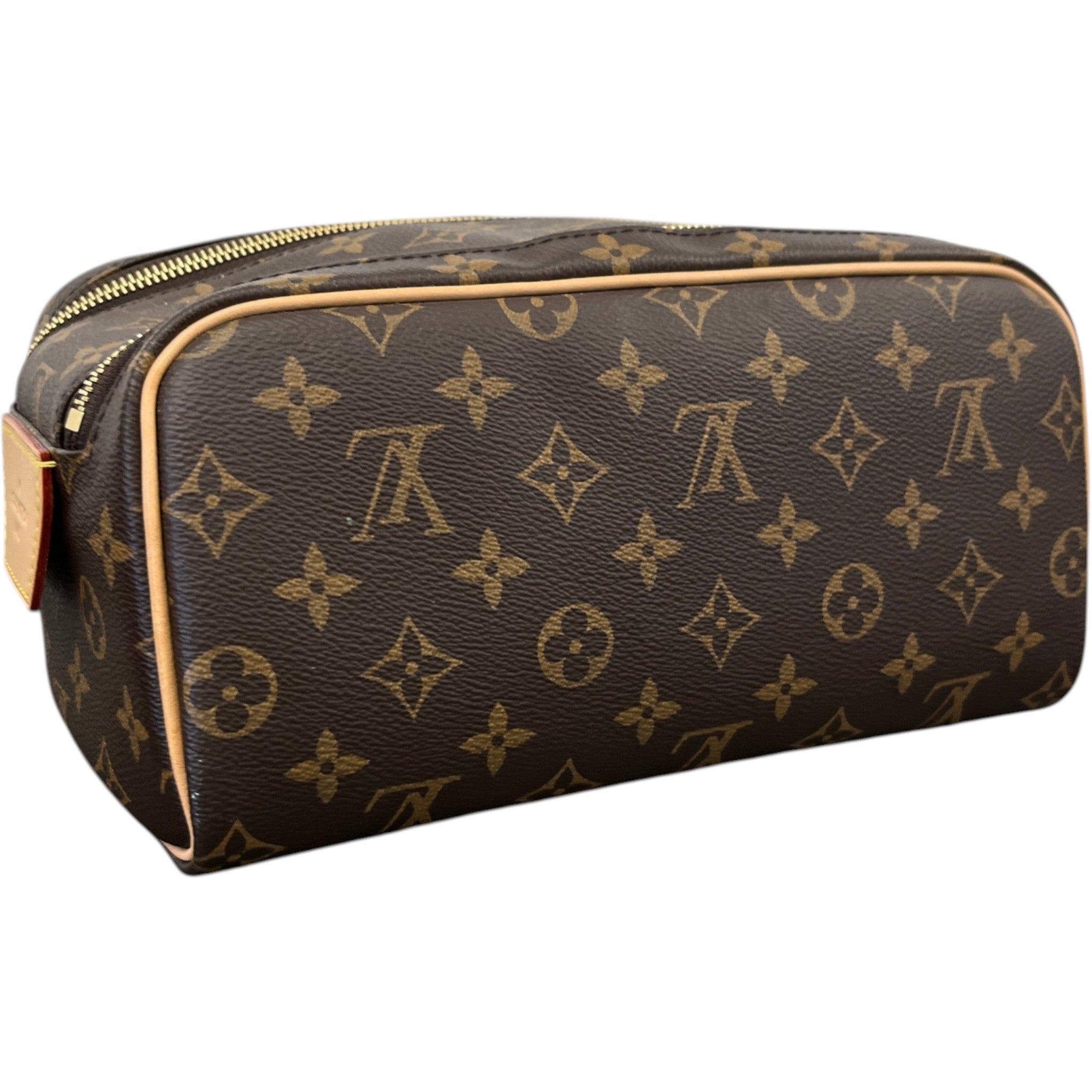 Men's Monogram Dopp Kit Toiletry Bag Brown