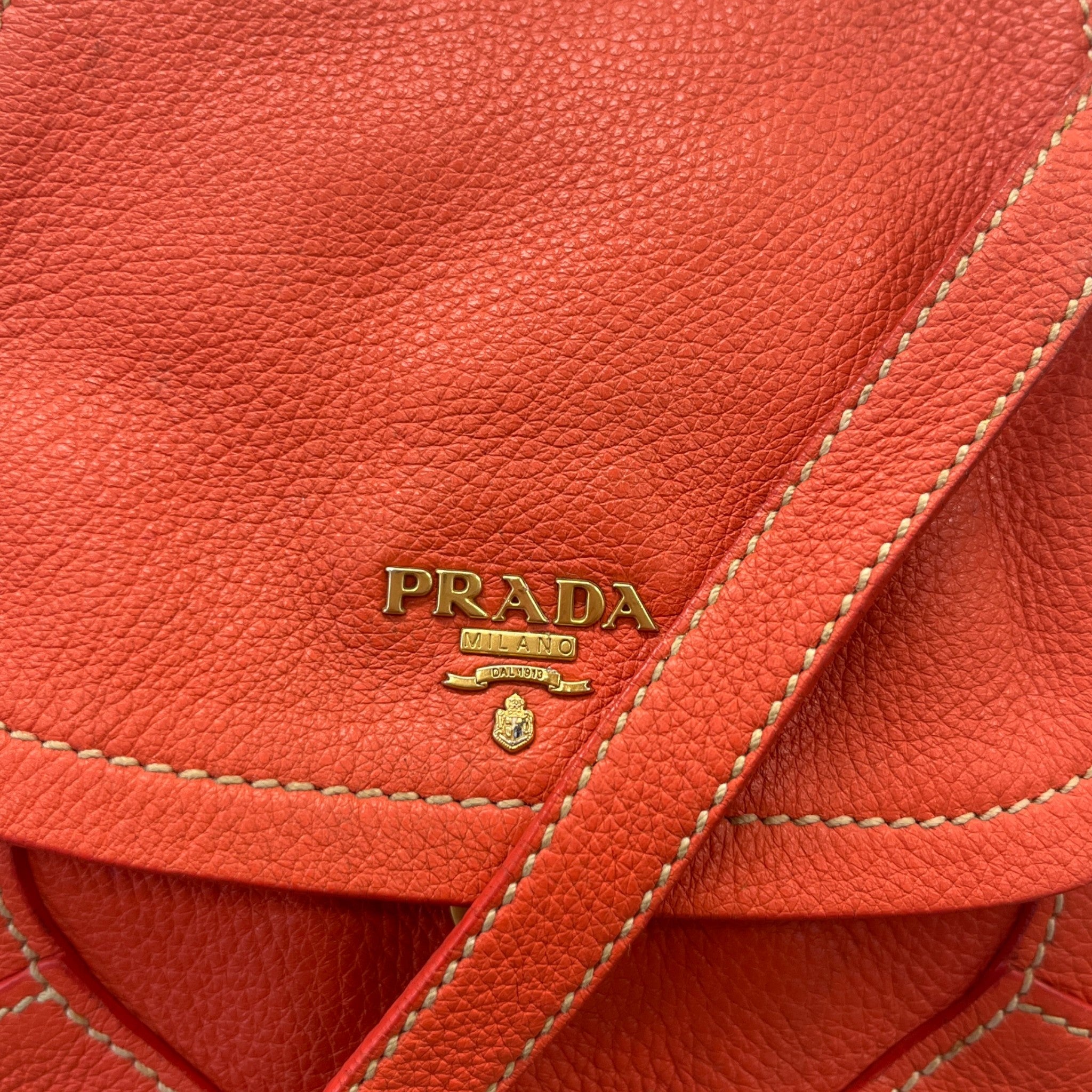 Women's Vitello Daino Crossbody Bag Orange