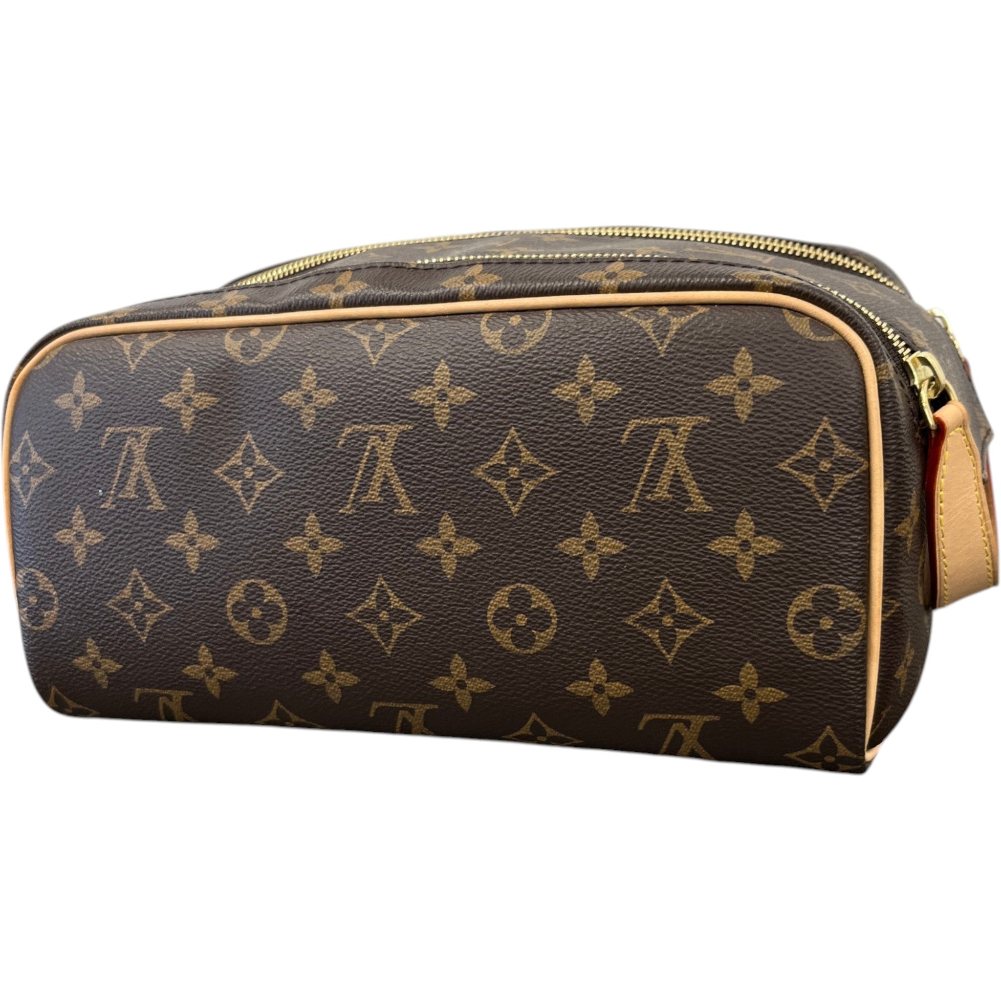 Men's Monogram Dopp Kit Toiletry Bag Brown