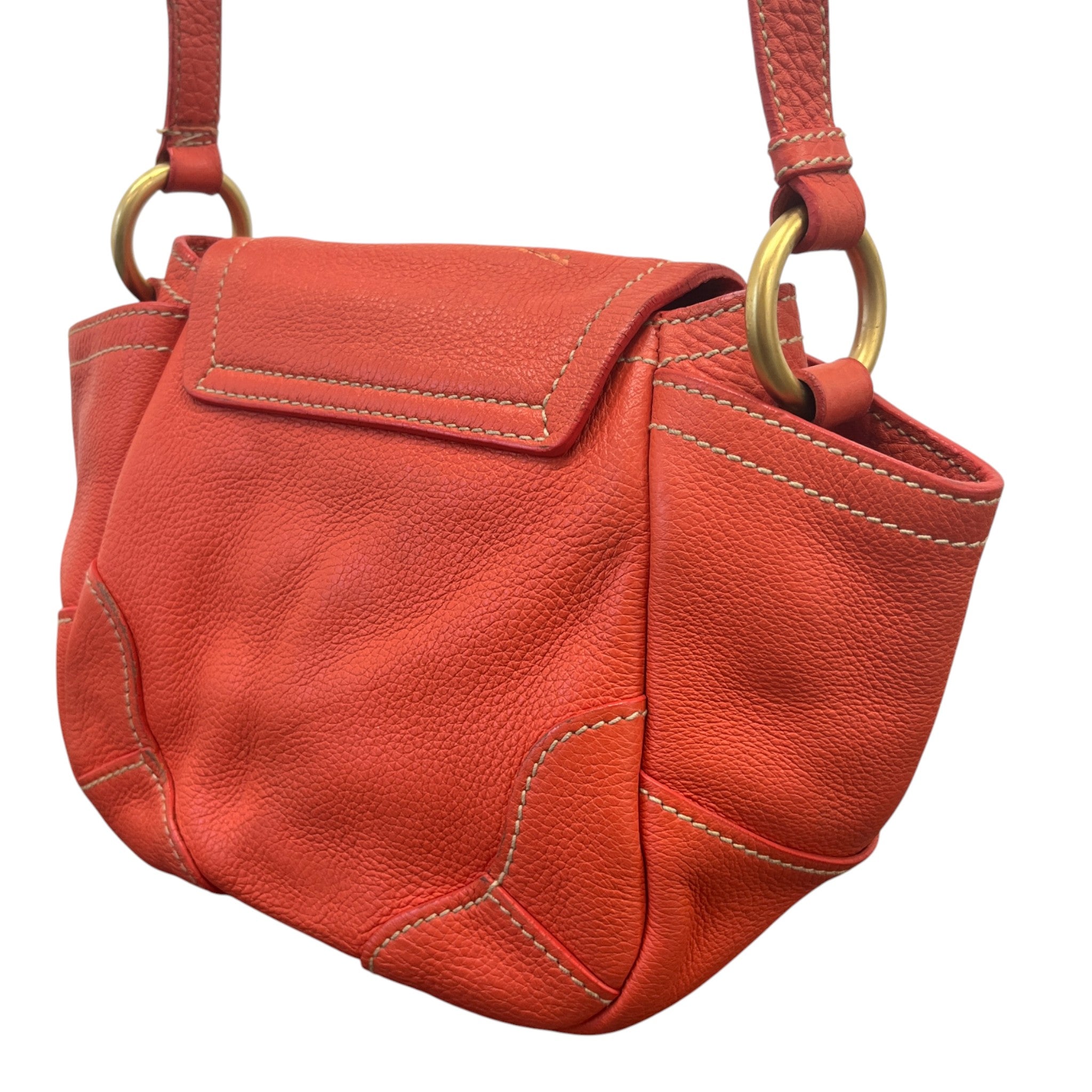 Women's Vitello Daino Crossbody Bag Orange