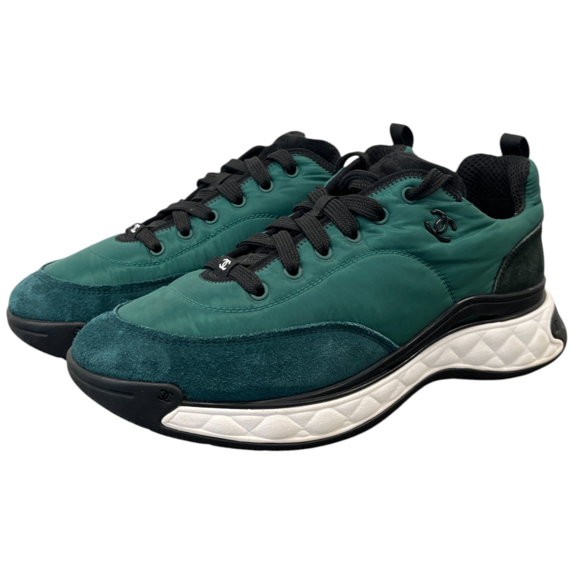 Men's Cc Quilted Runner Low Trainers Green Size EU 43 / UK 9