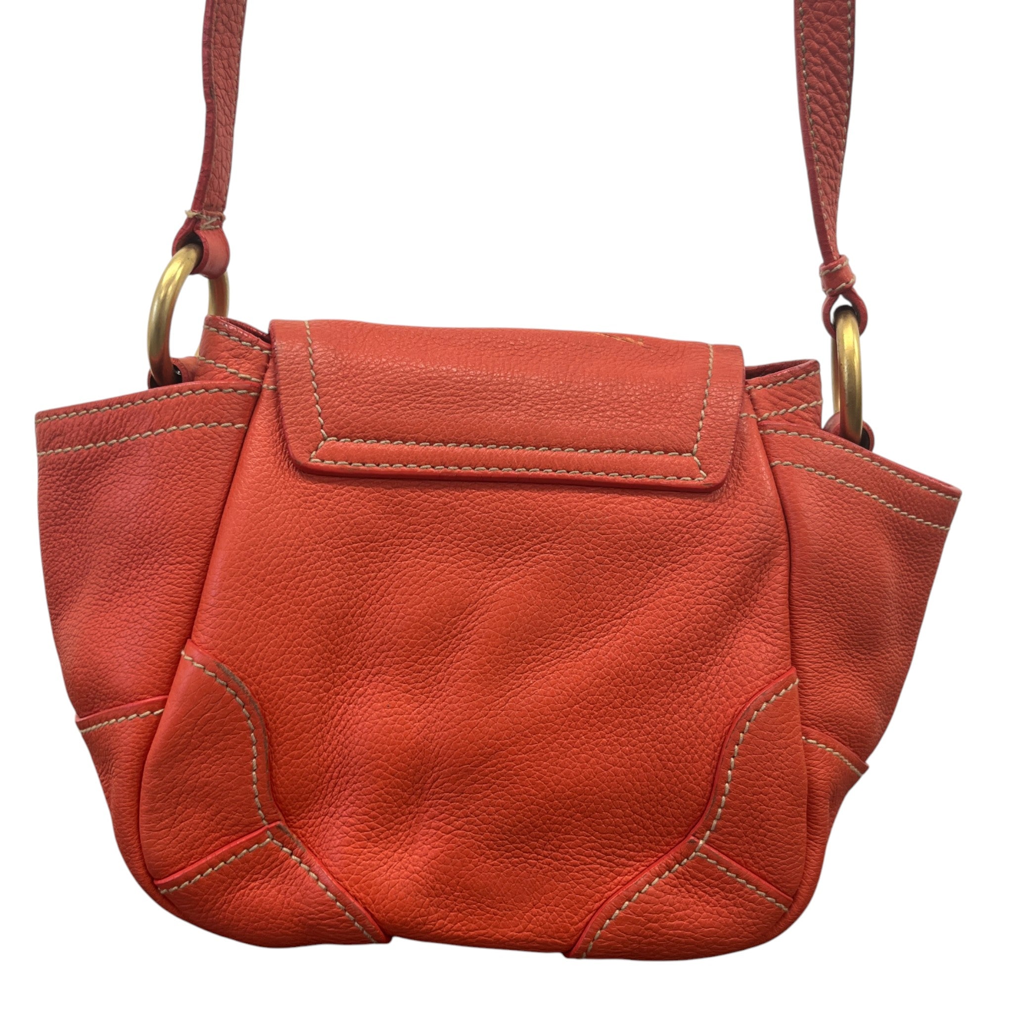 Women's Vitello Daino Crossbody Bag Orange