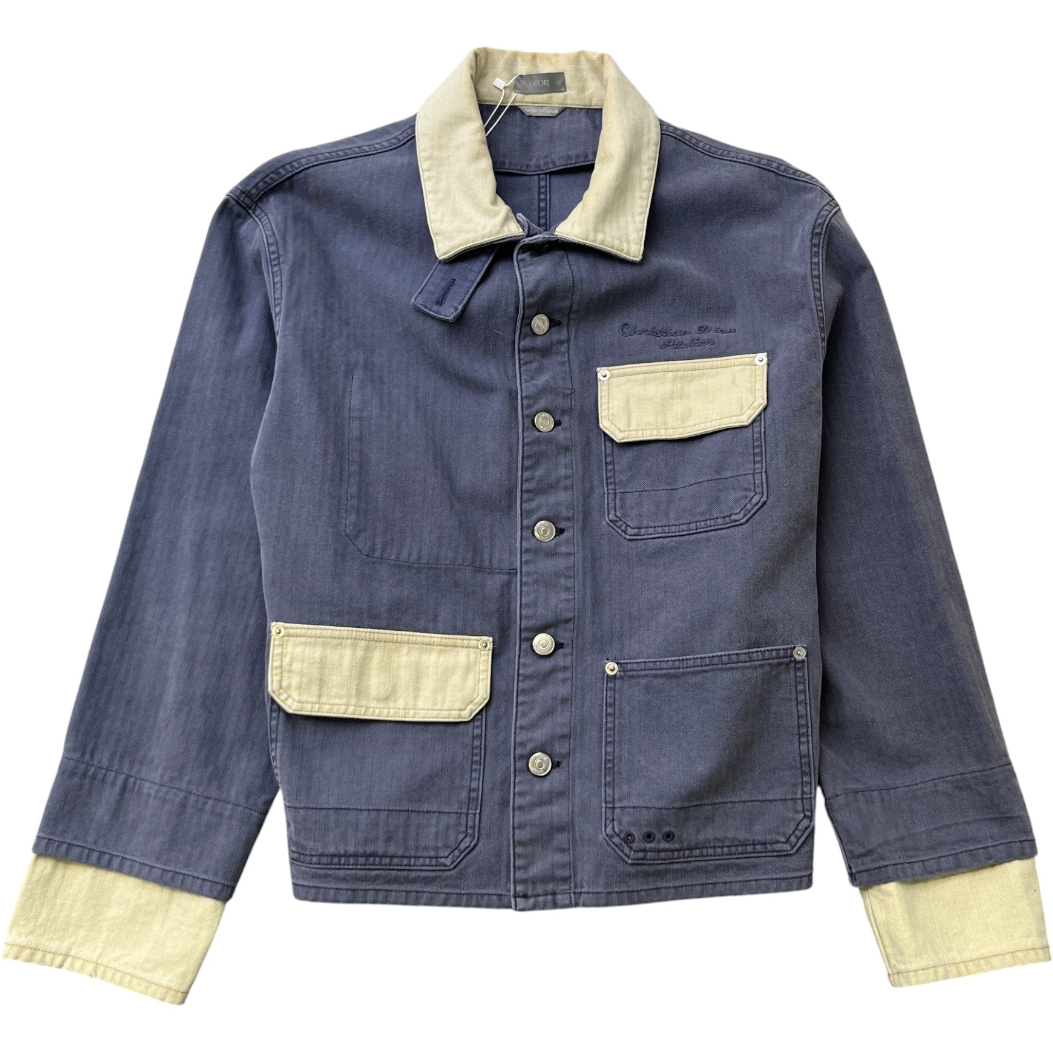 Men's Embroidered Logo Jacket Blue Size IT 52 / XL