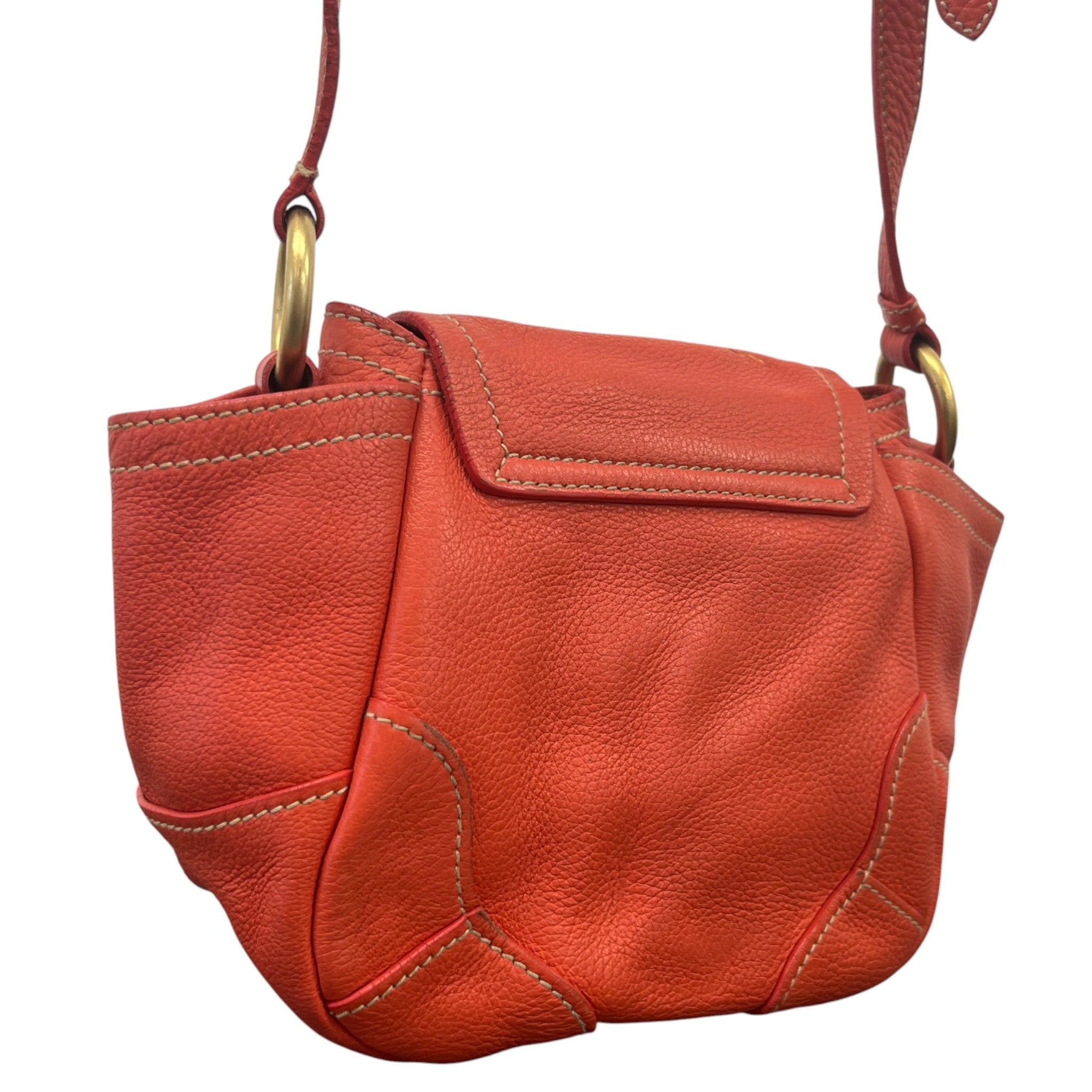 Women's Vitello Daino Crossbody Bag Orange