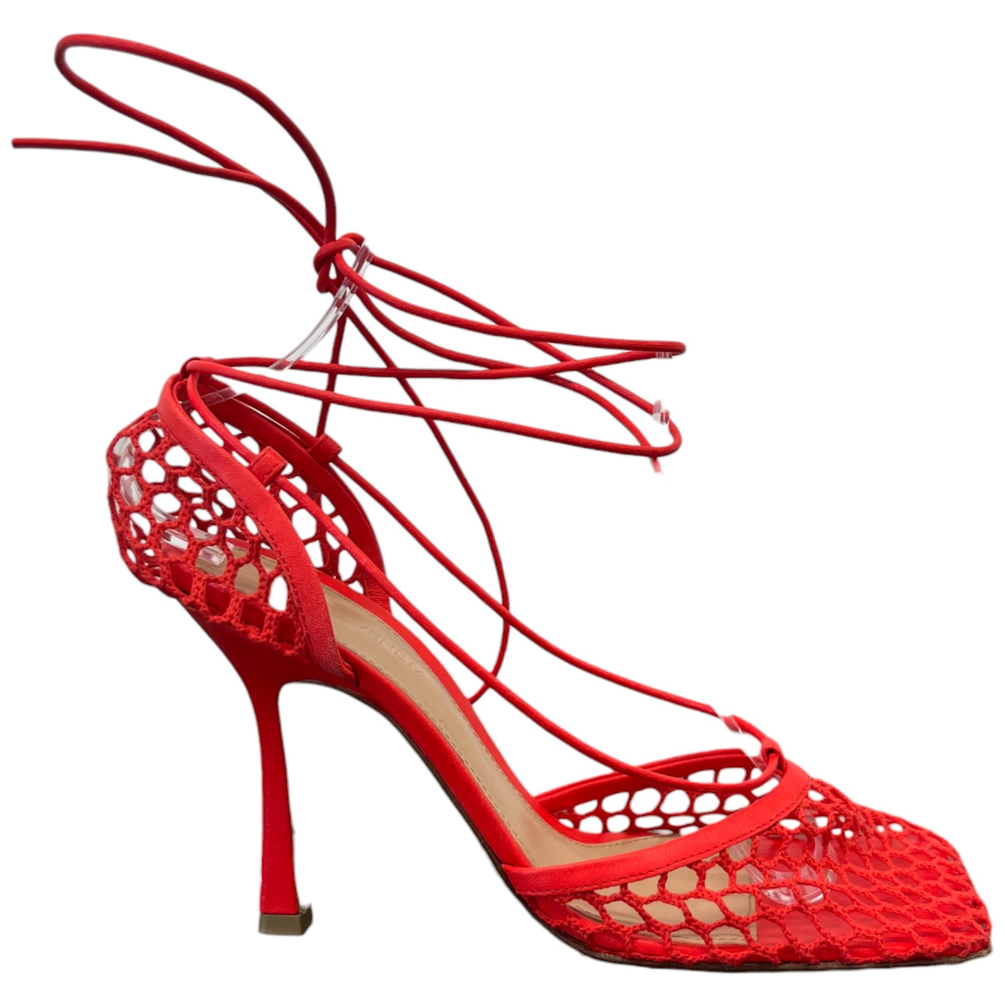 Women's Stretch Wraparound Mesh Courts Heels Red Size EU 38 / UK 5