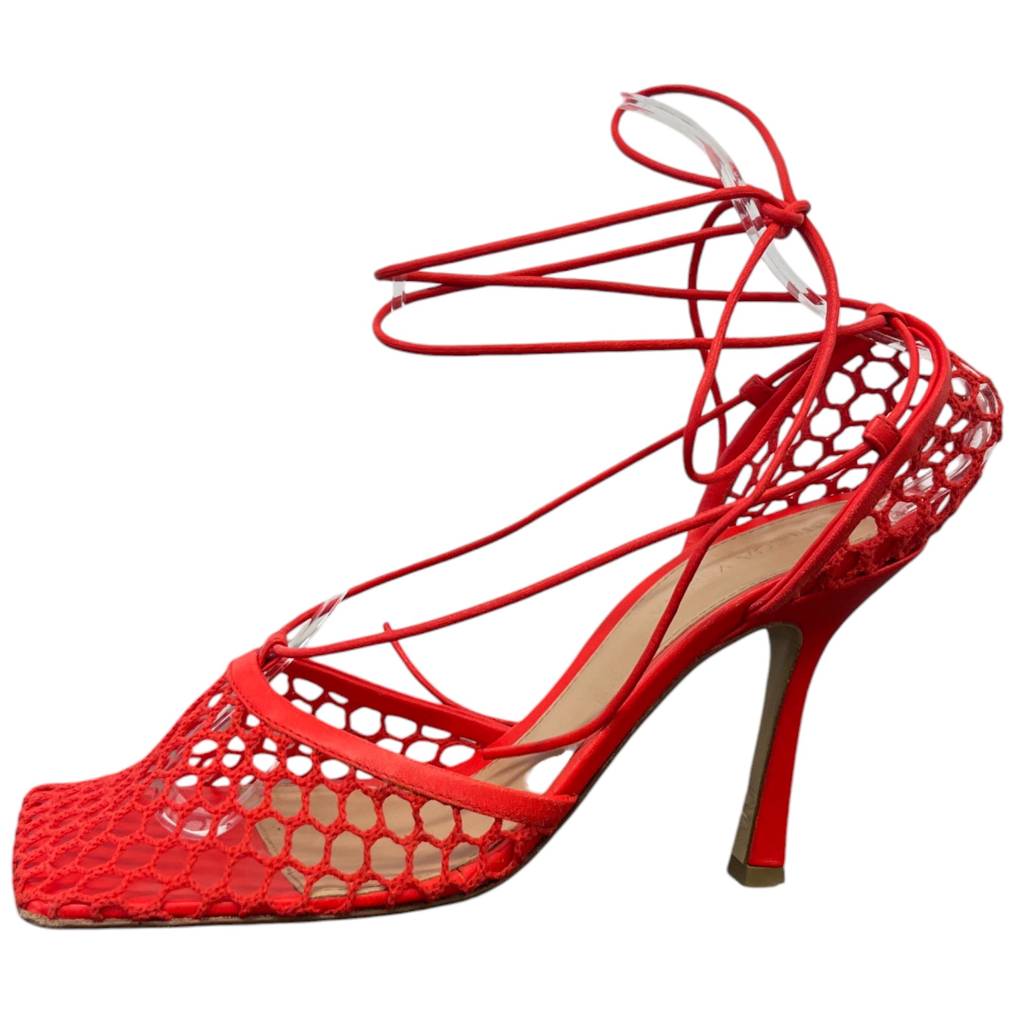 Women's Stretch Wraparound Mesh Courts Heels Red Size EU 38 / UK 5