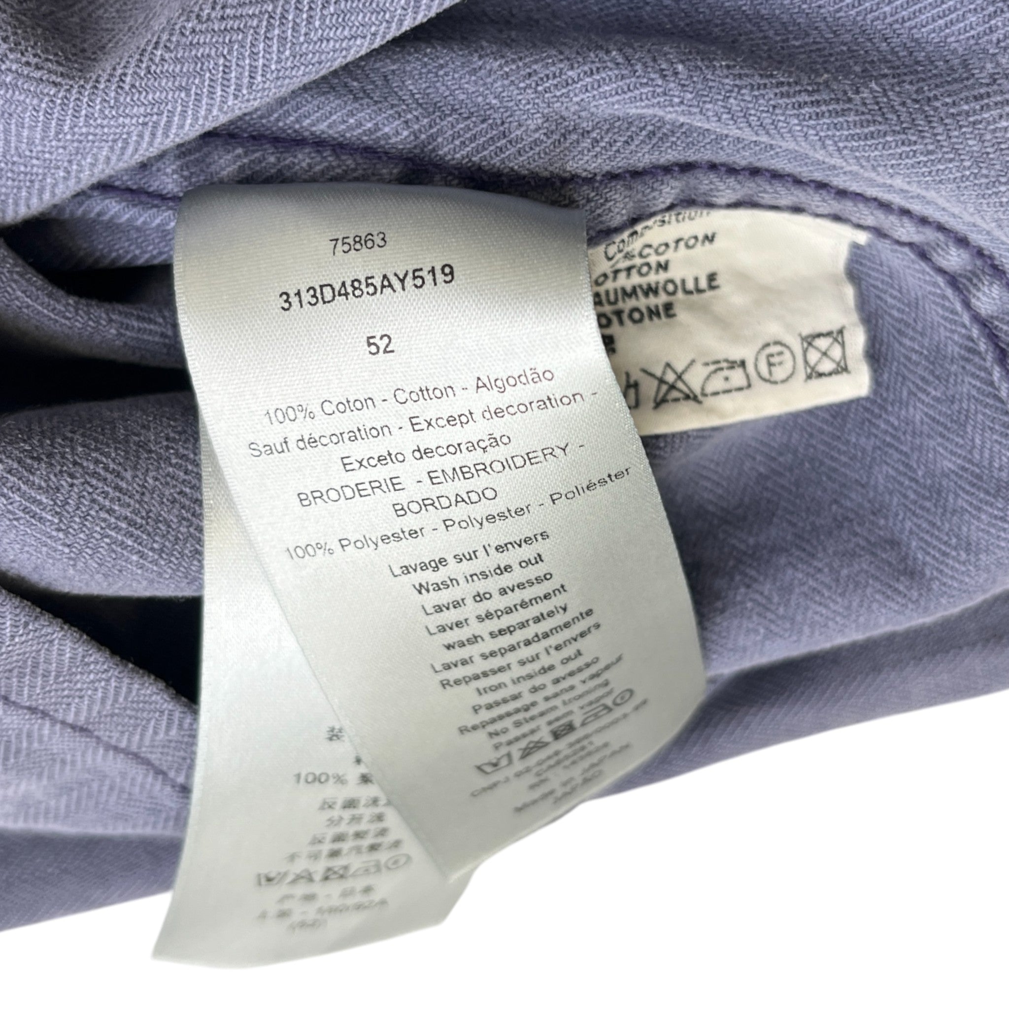 Men's Embroidered Logo Jacket Blue Size IT 52 / XL