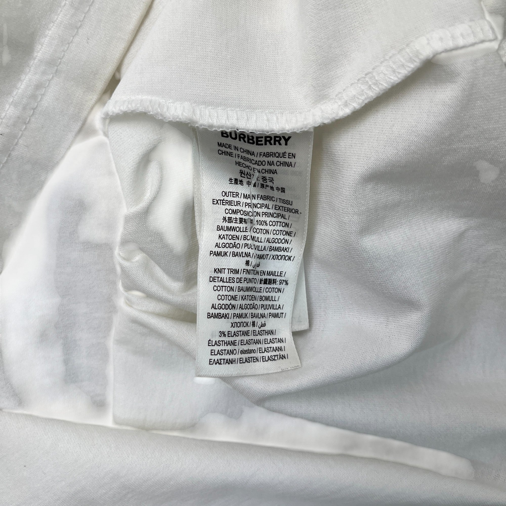 Men's Embroidered Logo T-Shirt White Size S