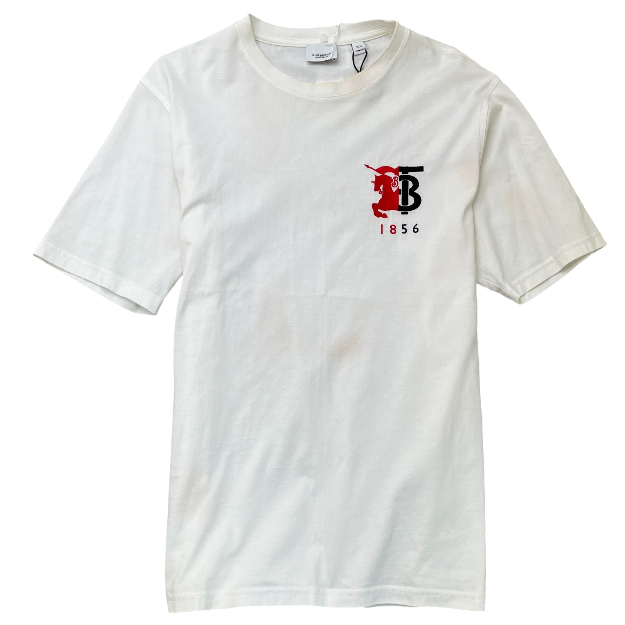 Men's Embroidered Logo T-Shirt White Size S