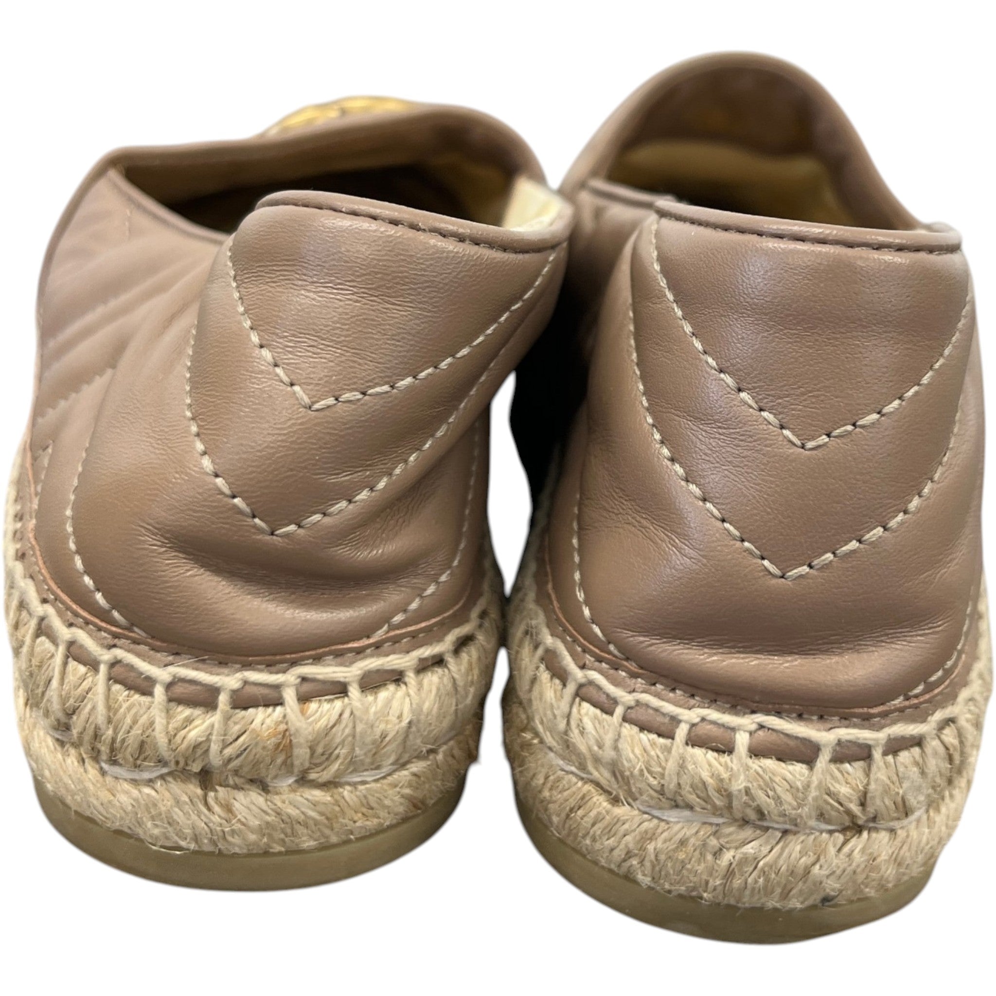 Women's Gg Marmont Matelassé Chevron Espadrilles Loafers Nude Size EU 37 / UK 4