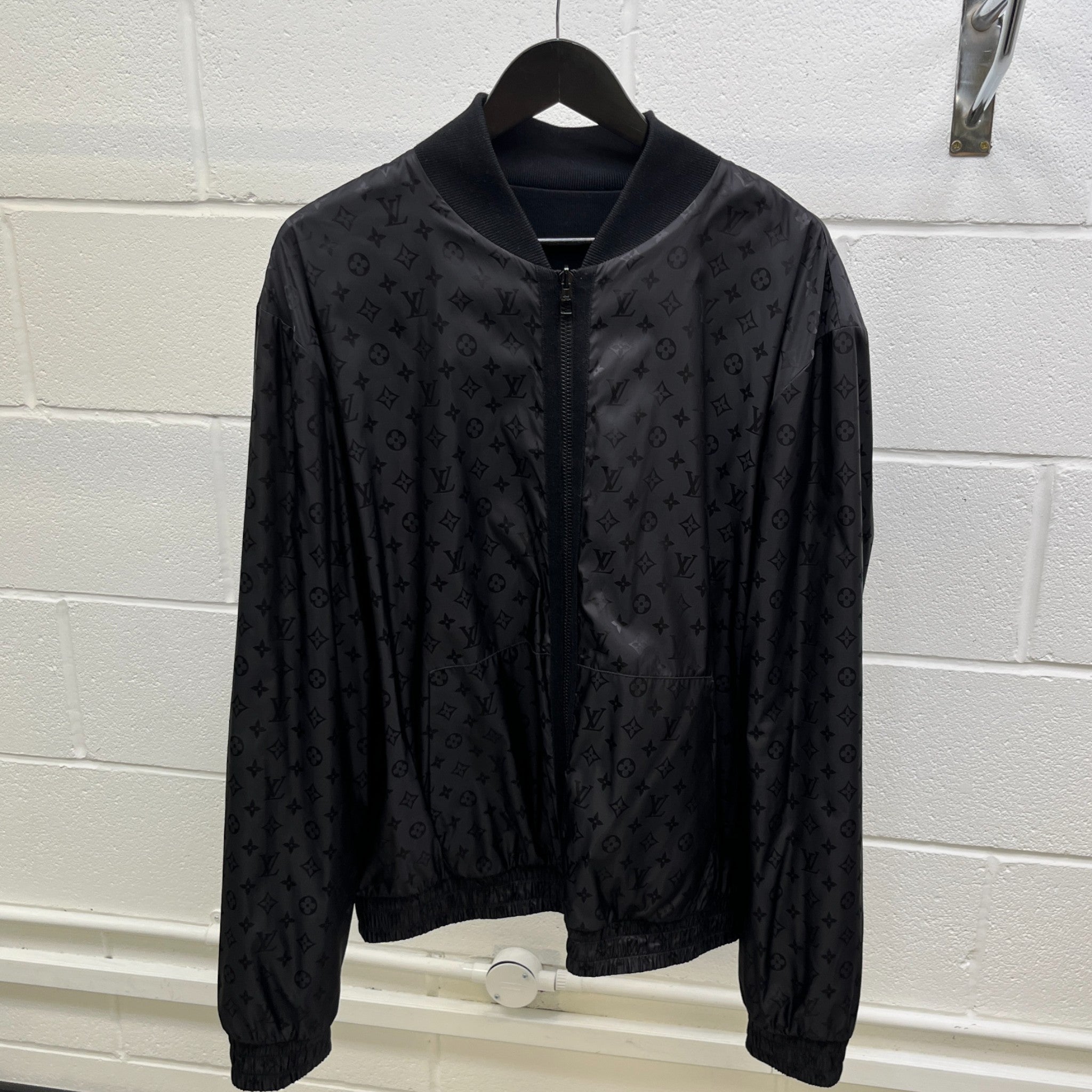 Men's Monogram Reversible Light Bomber Jacket Black Size XL