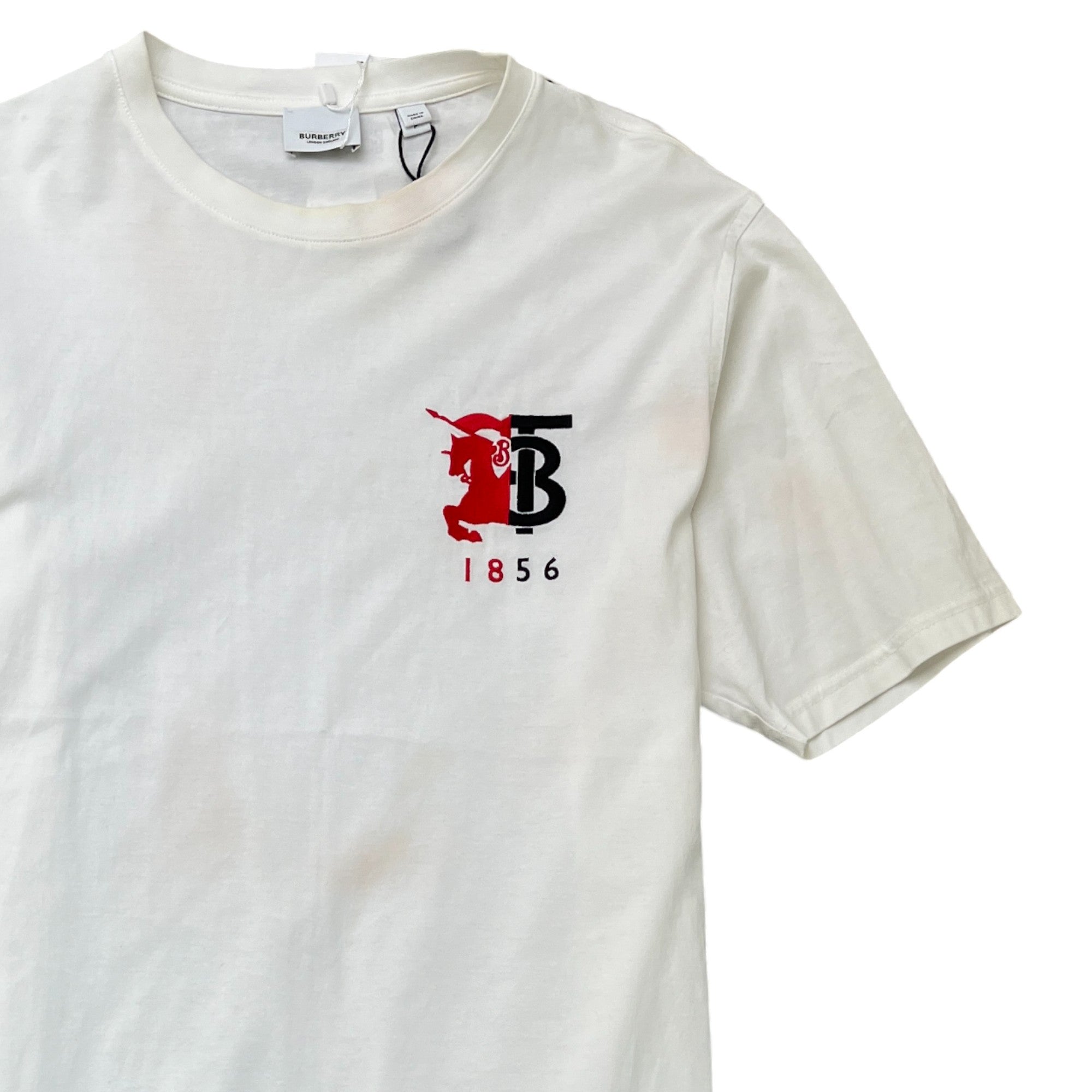 Men's Embroidered Logo T-Shirt White Size S