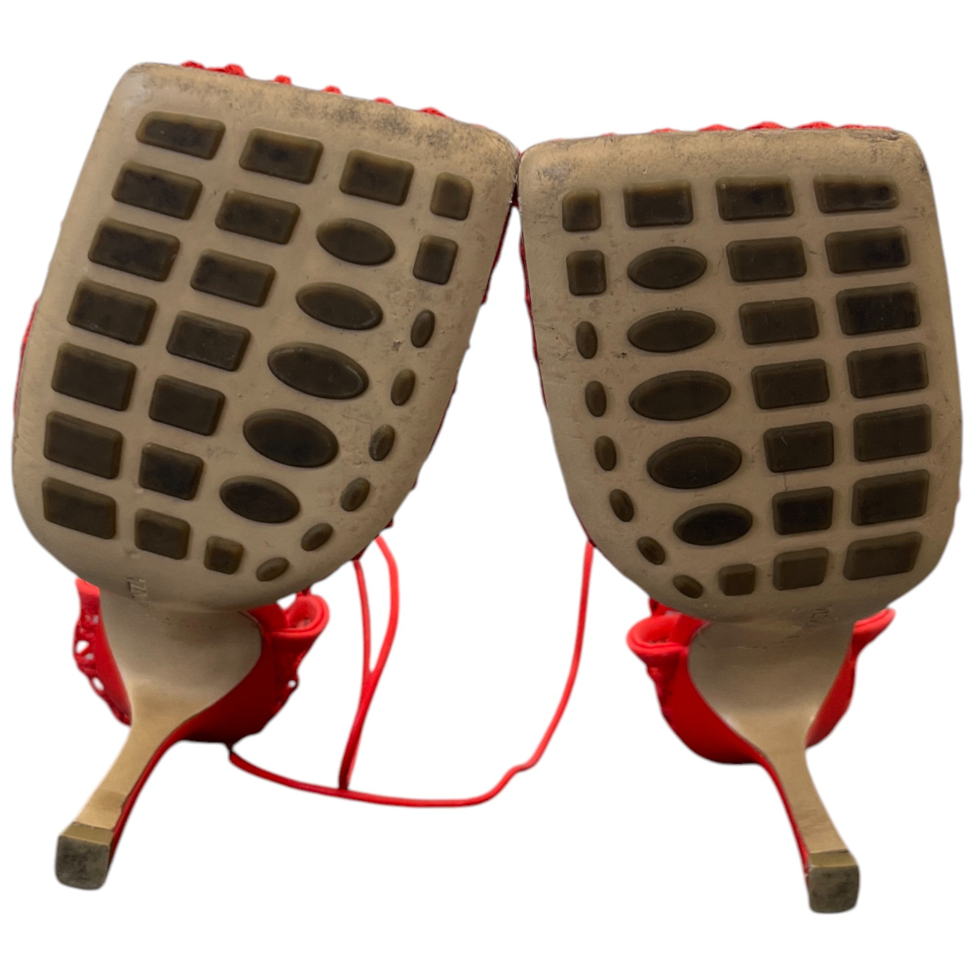 Women's Stretch Wraparound Mesh Courts Heels Red Size EU 38 / UK 5