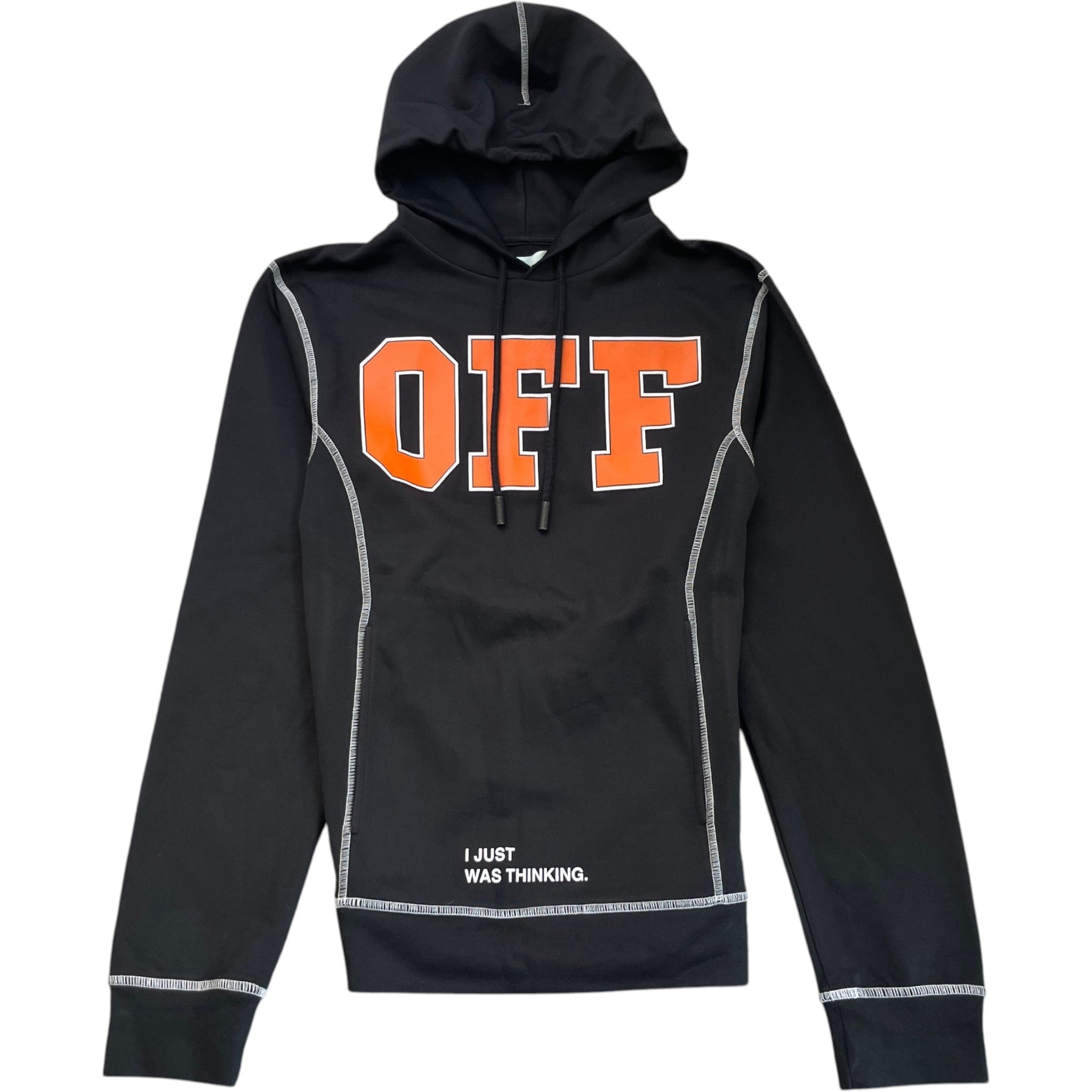 Men's Logo Print Hoodie Black Size S