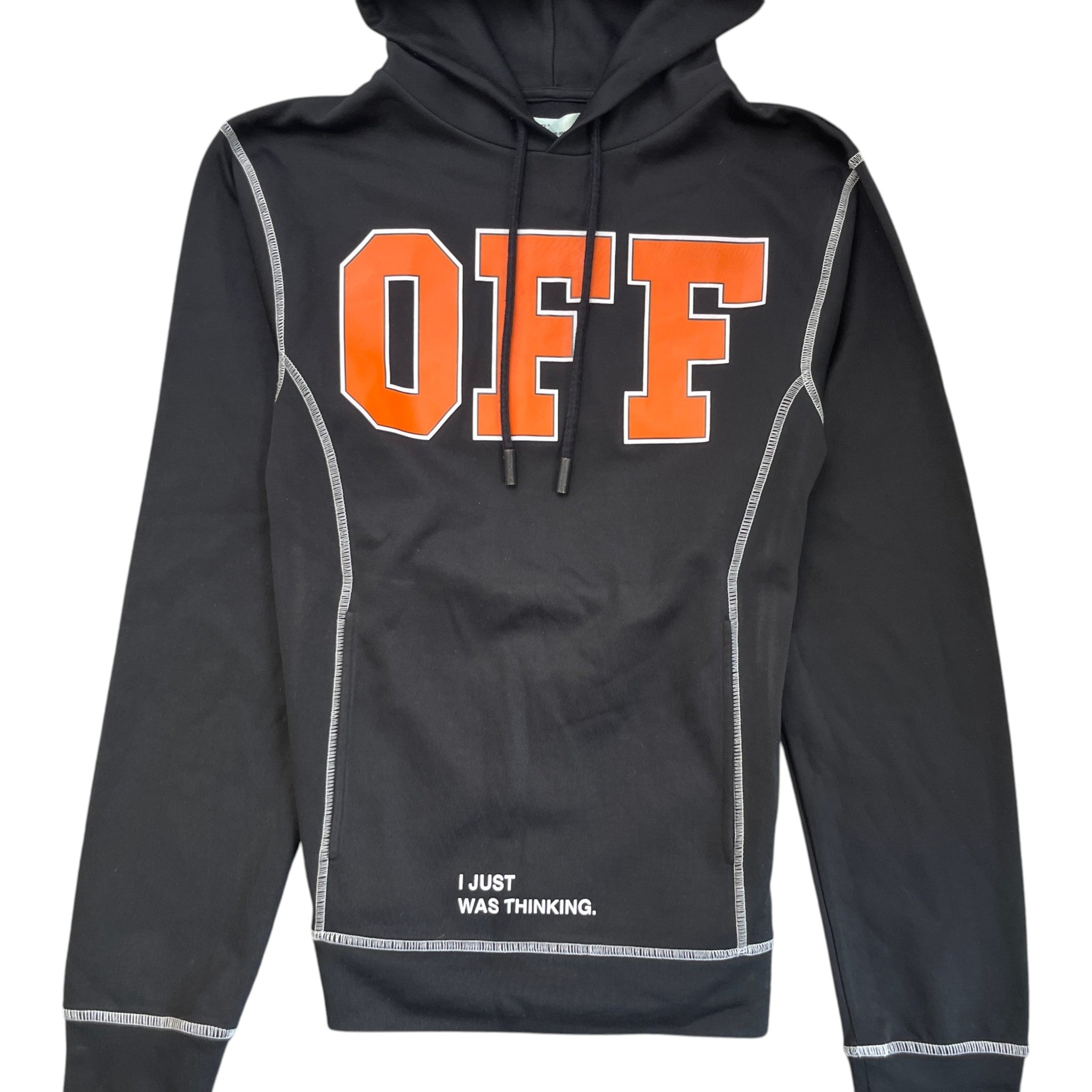 Men's Logo Print Hoodie Black Size S