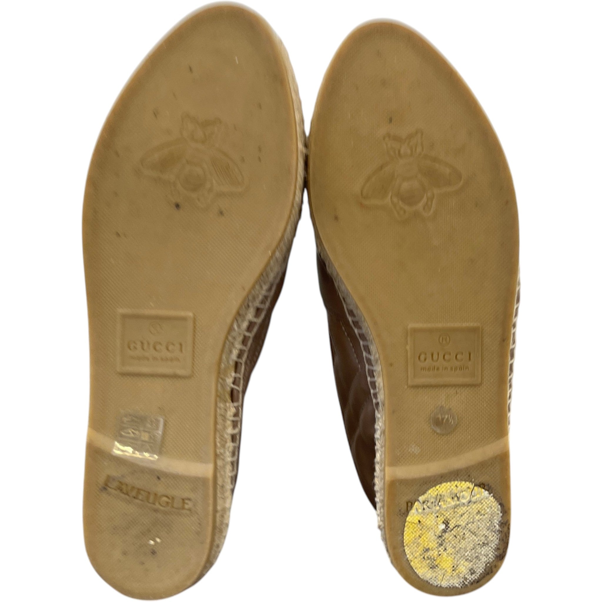 Women's Gg Marmont Matelassé Chevron Espadrilles Loafers Nude Size EU 37 / UK 4