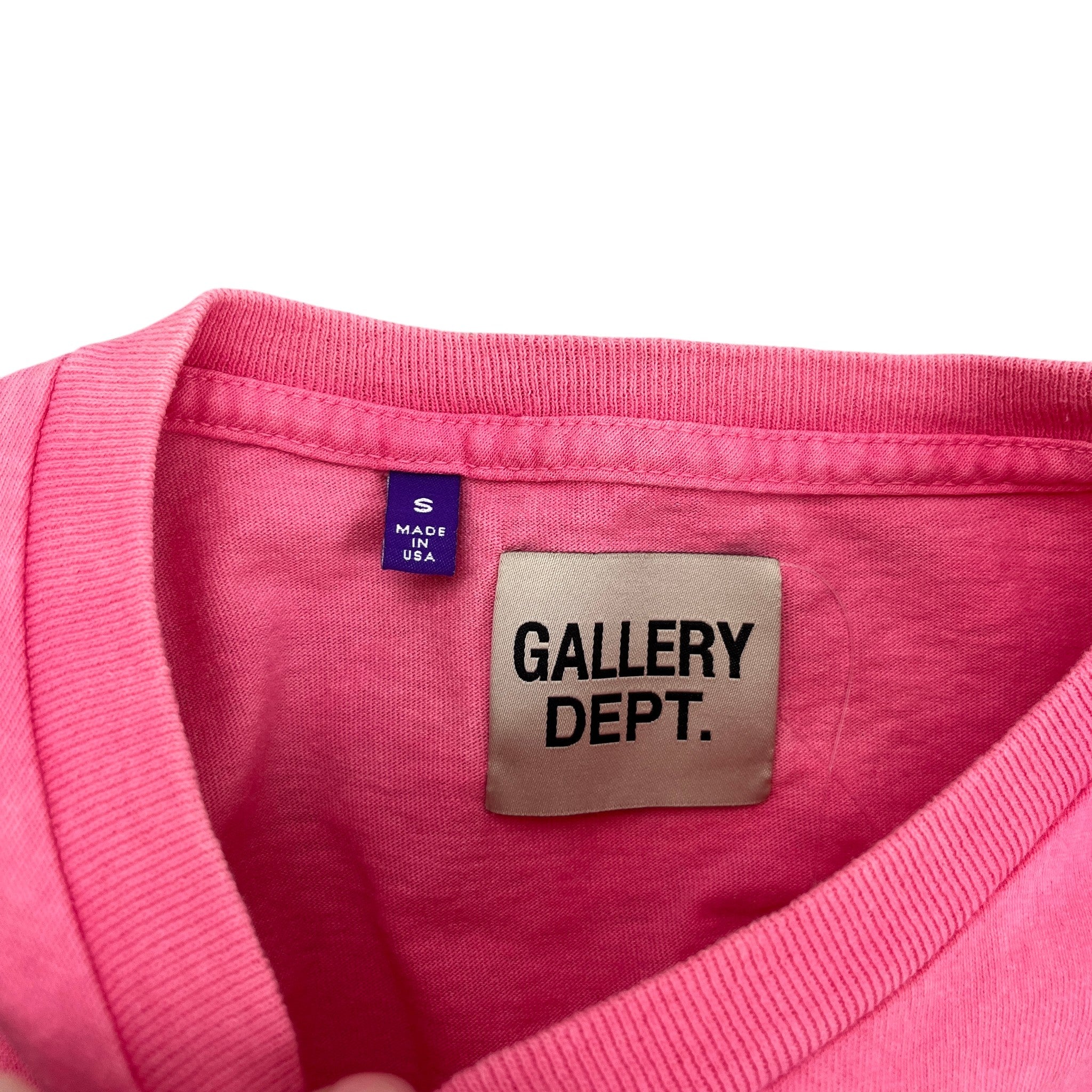 Men's Vintage Logo Painted T-Shirt Pink Size S