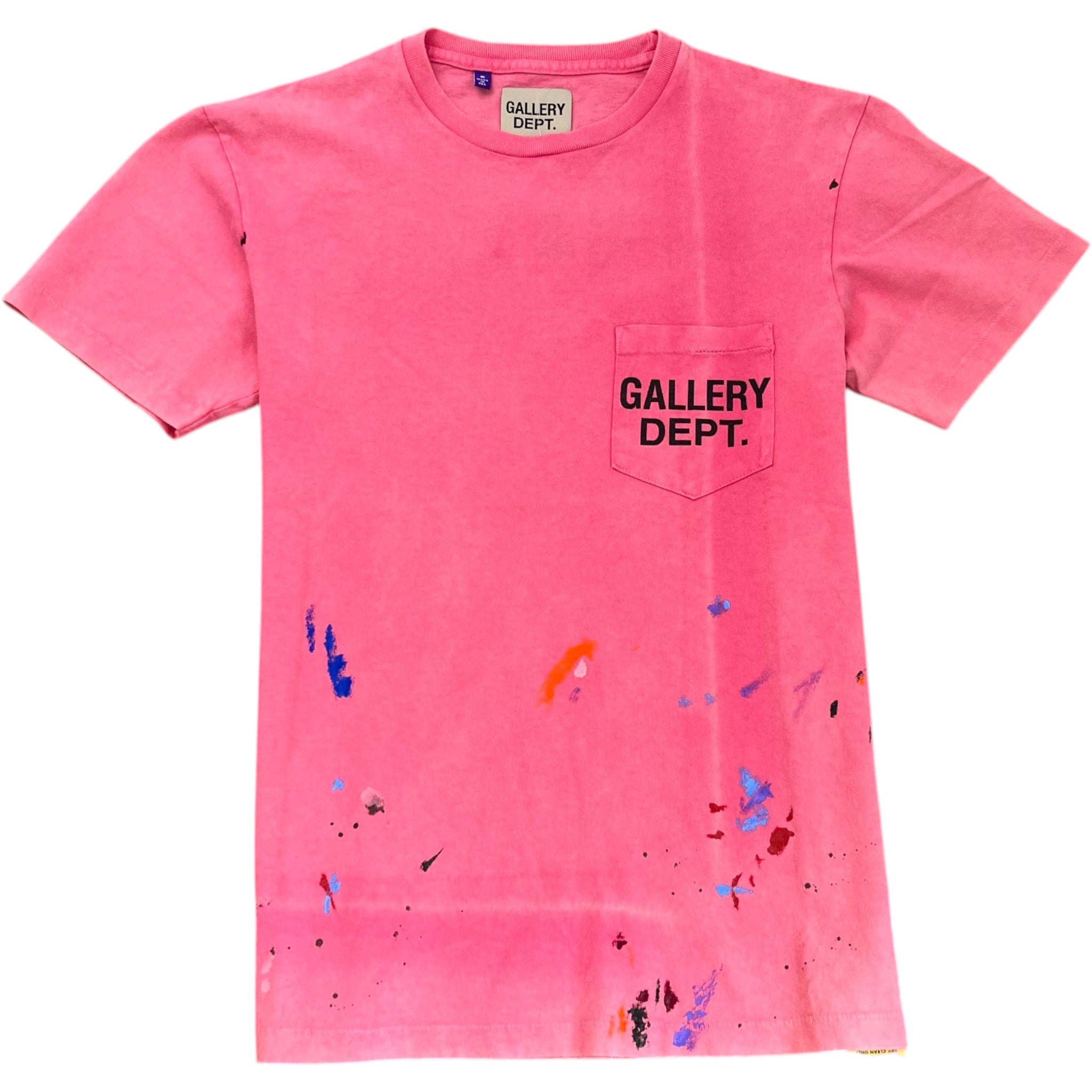 Men's Vintage Logo Painted T-Shirt Pink Size S