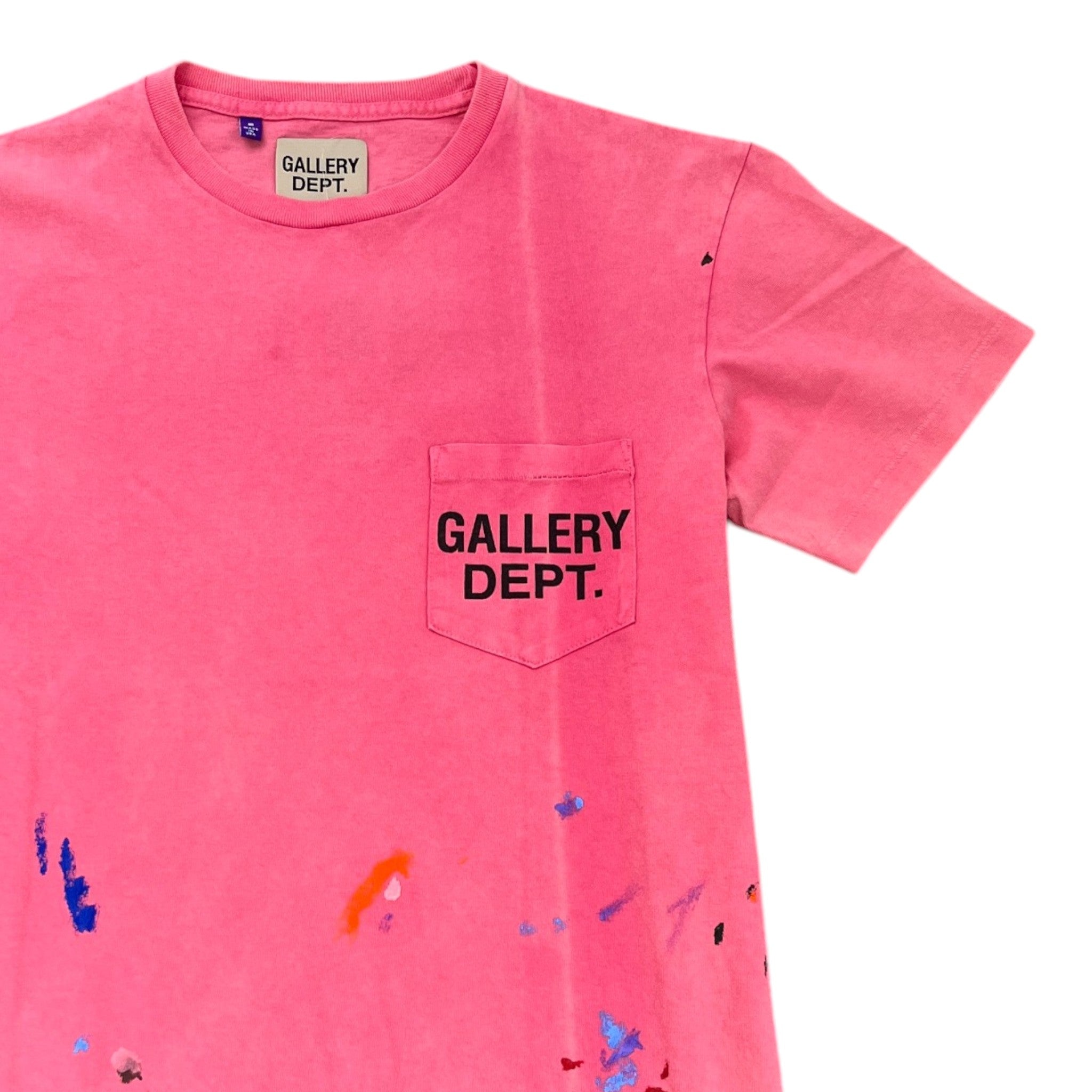 Men's Vintage Logo Painted T-Shirt Pink Size S