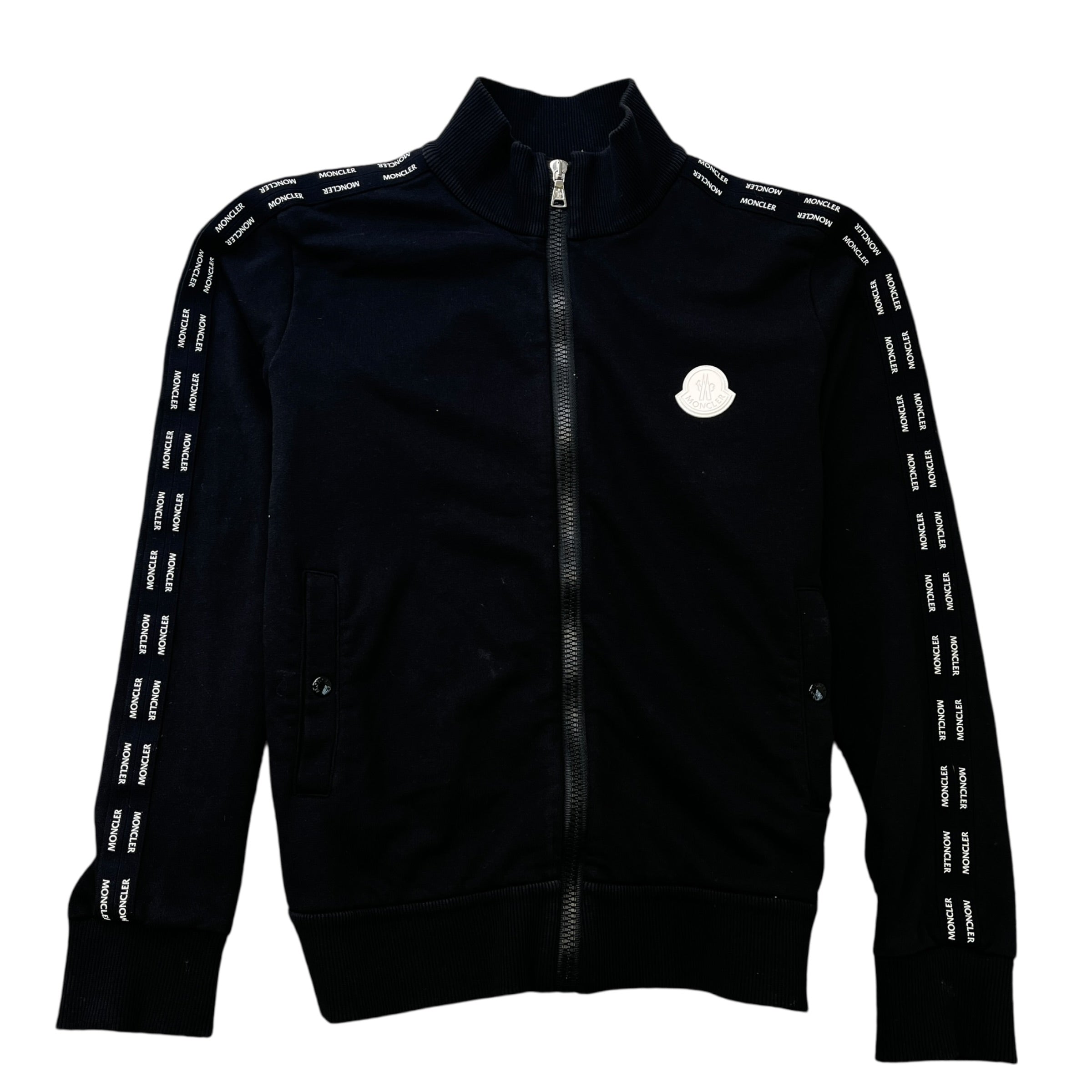 Men's Logo Stripe Boys Age 14 Track Jacket Black Size XXS