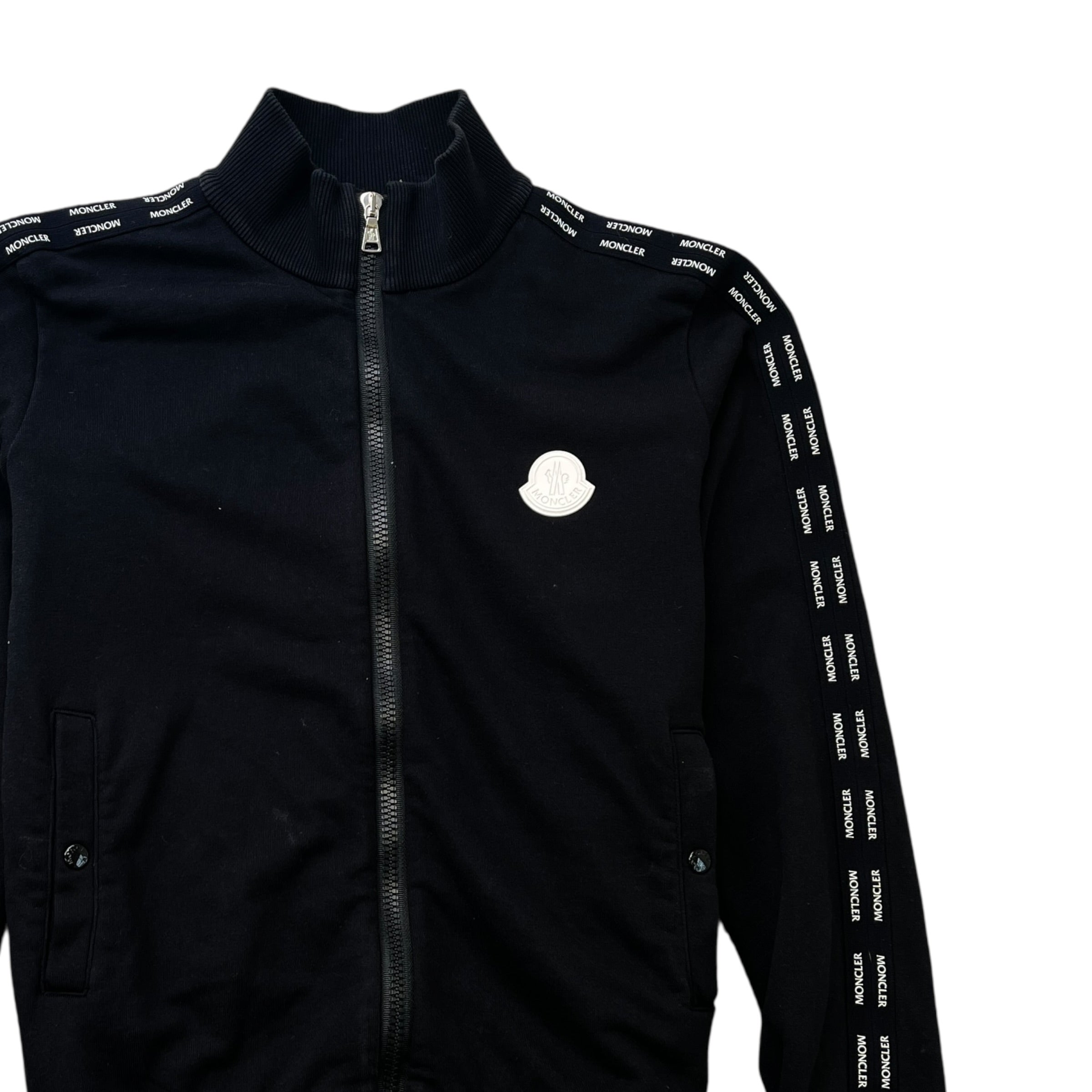 Men's Logo Stripe Boys Age 14 Track Jacket Black Size XXS