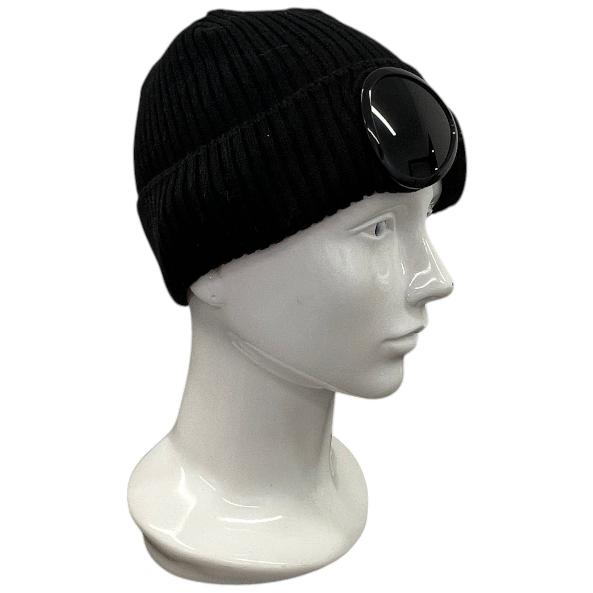 Men's Goggle Beanie Hat Black