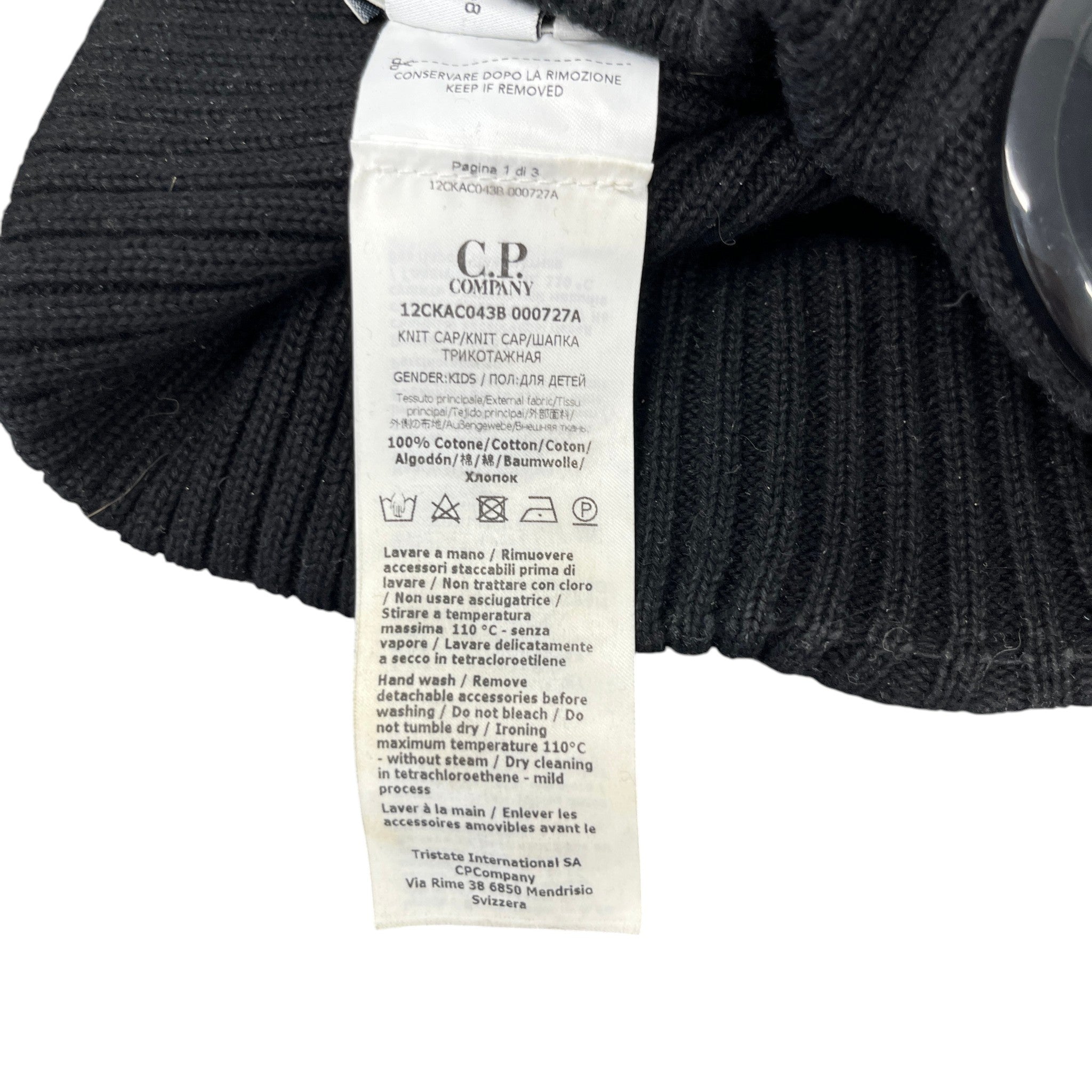 Men's Goggle Beanie Hat Black