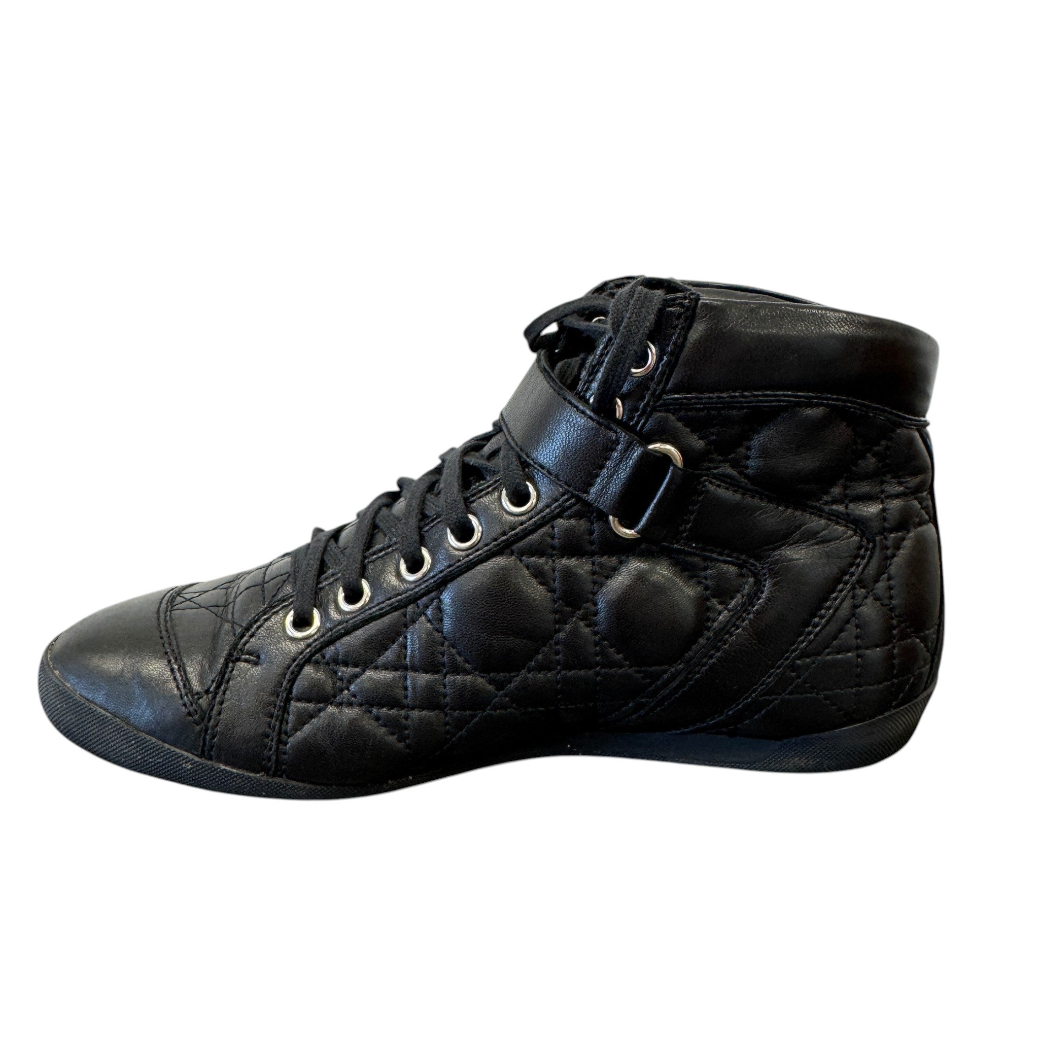 Women's Quilted Cannage High Trainers Black Size EU 35 / UK 2