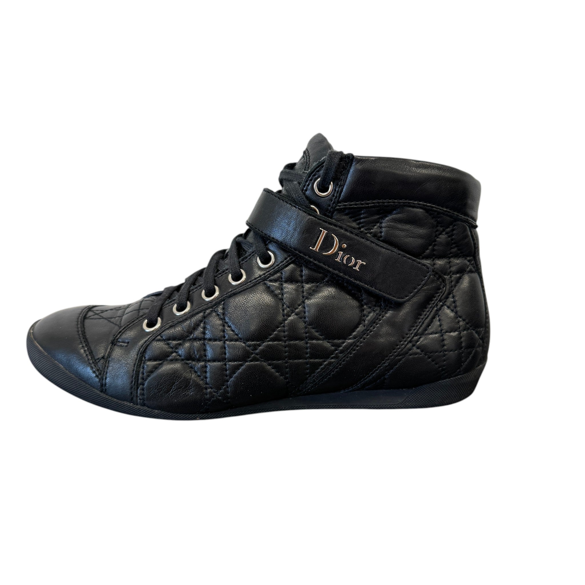 Women's Quilted Cannage High Trainers Black Size EU 35 / UK 2