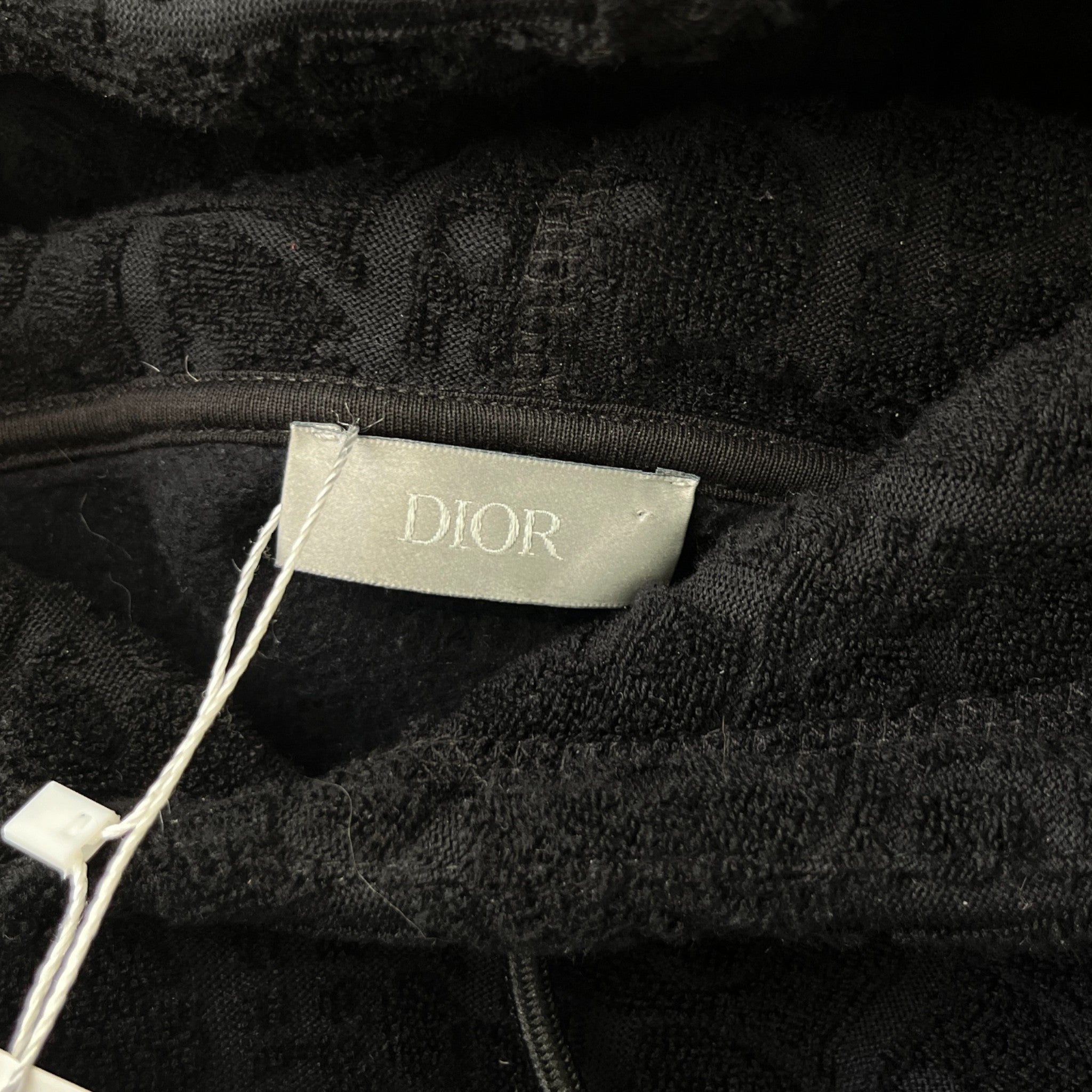 Men's Oblique Towelling Hoodie Black Size XS