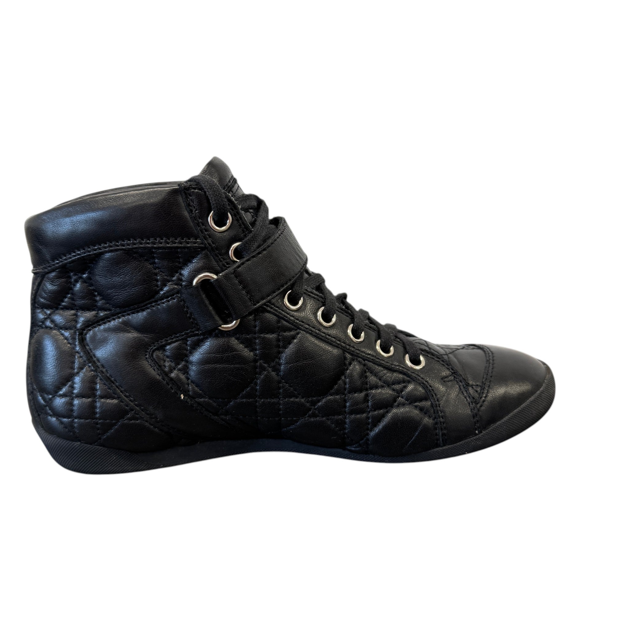 Women's Quilted Cannage High Trainers Black Size EU 35 / UK 2