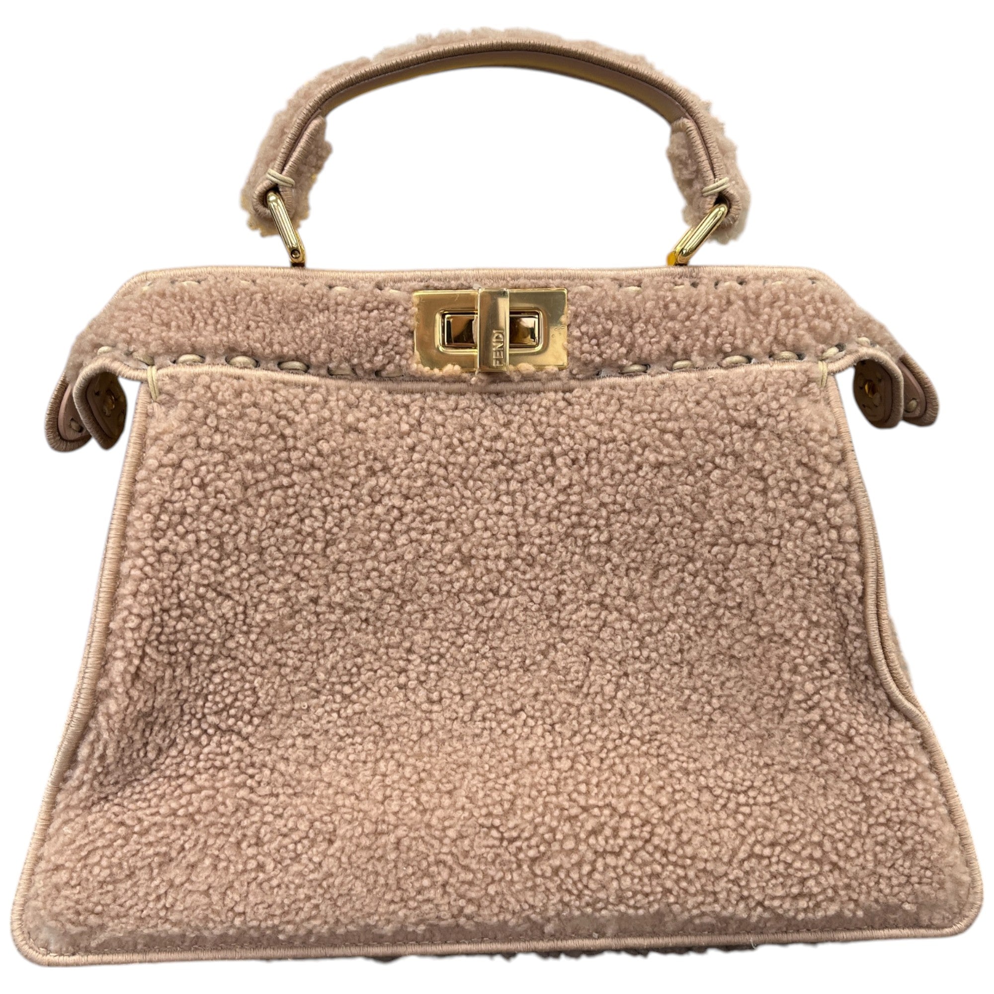 Women's Small Peekaboo Shearling Handbag Pink
