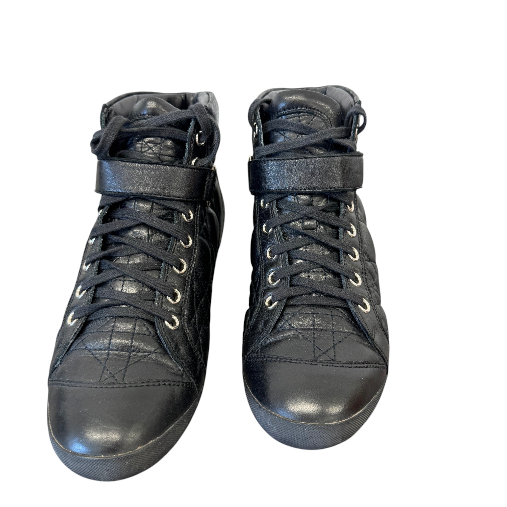Women's Quilted Cannage High Trainers Black Size EU 35 / UK 2
